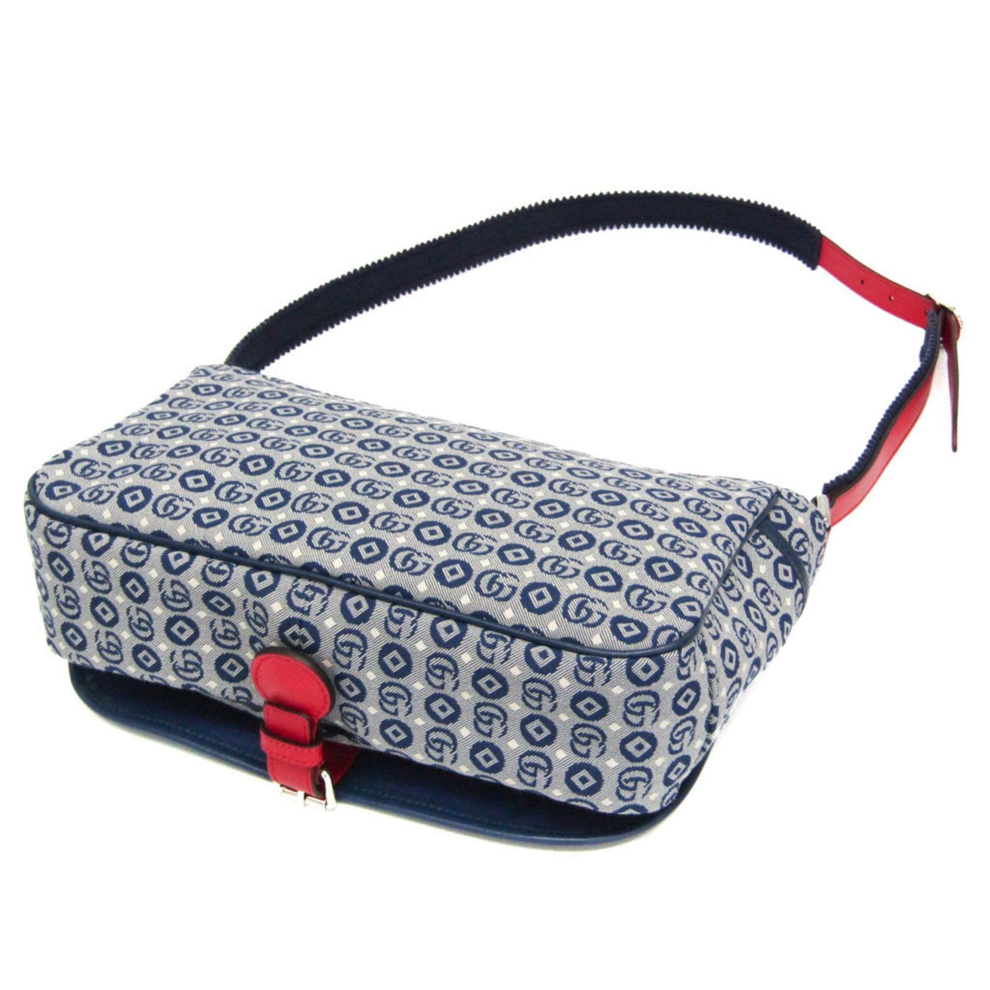 Gucci Gucci Children Interlocking G 664143 Boys,Girls Canvas,Leather Shoulder Bag Blue,Red Color Size ONE SIZE - 2 Thumbnail