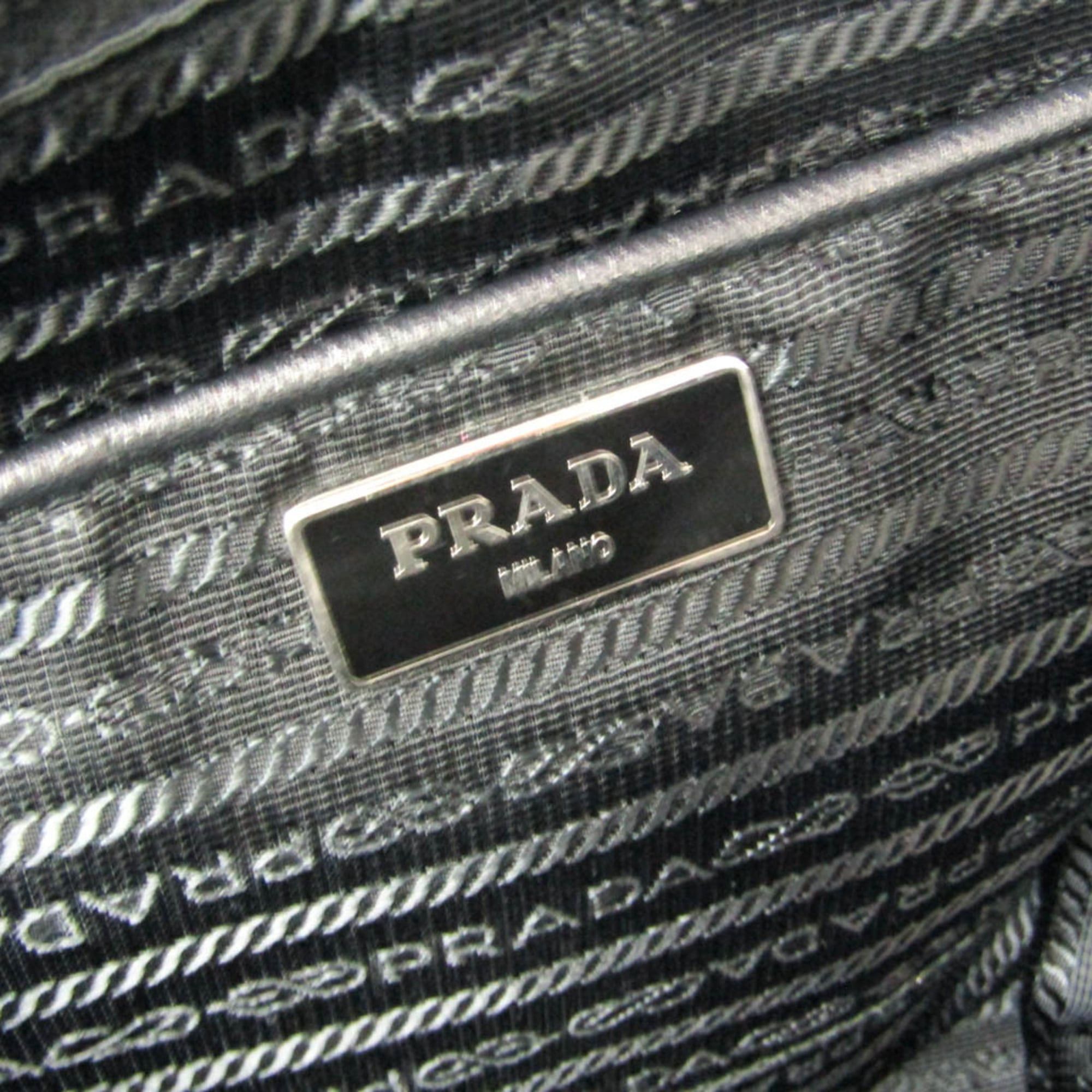 Prada Prada TESSUTO Floral Print Women's Nylon Shoulder Bag,Tote Bag Black,Yellow Size ONE SIZE - 13 Thumbnail
