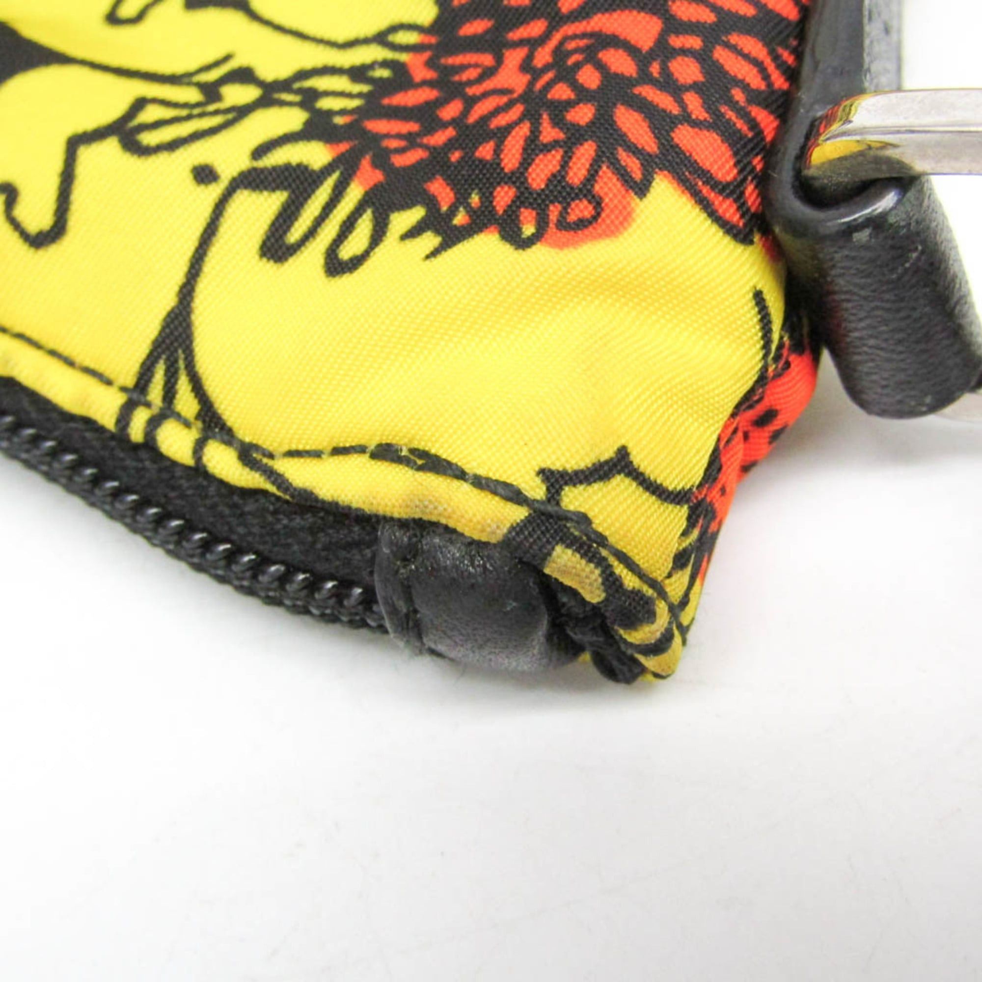 Prada Prada TESSUTO Floral Print Women's Nylon Shoulder Bag,Tote Bag Black,Yellow Size ONE SIZE - 5 Thumbnail