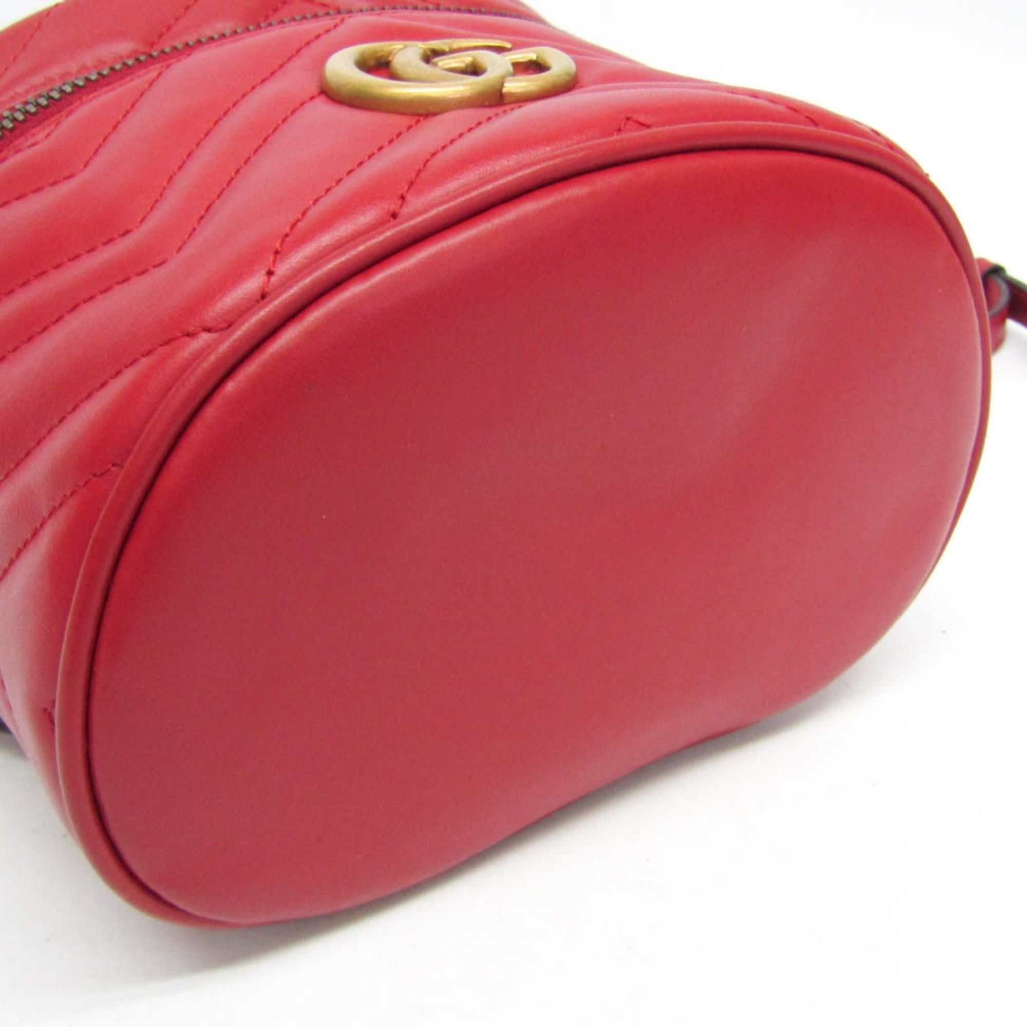 Gucci Gucci GG Marmont Quilting 598594 Women's Leather Backpack Red Color Size ONE SIZE - 5 Thumbnail