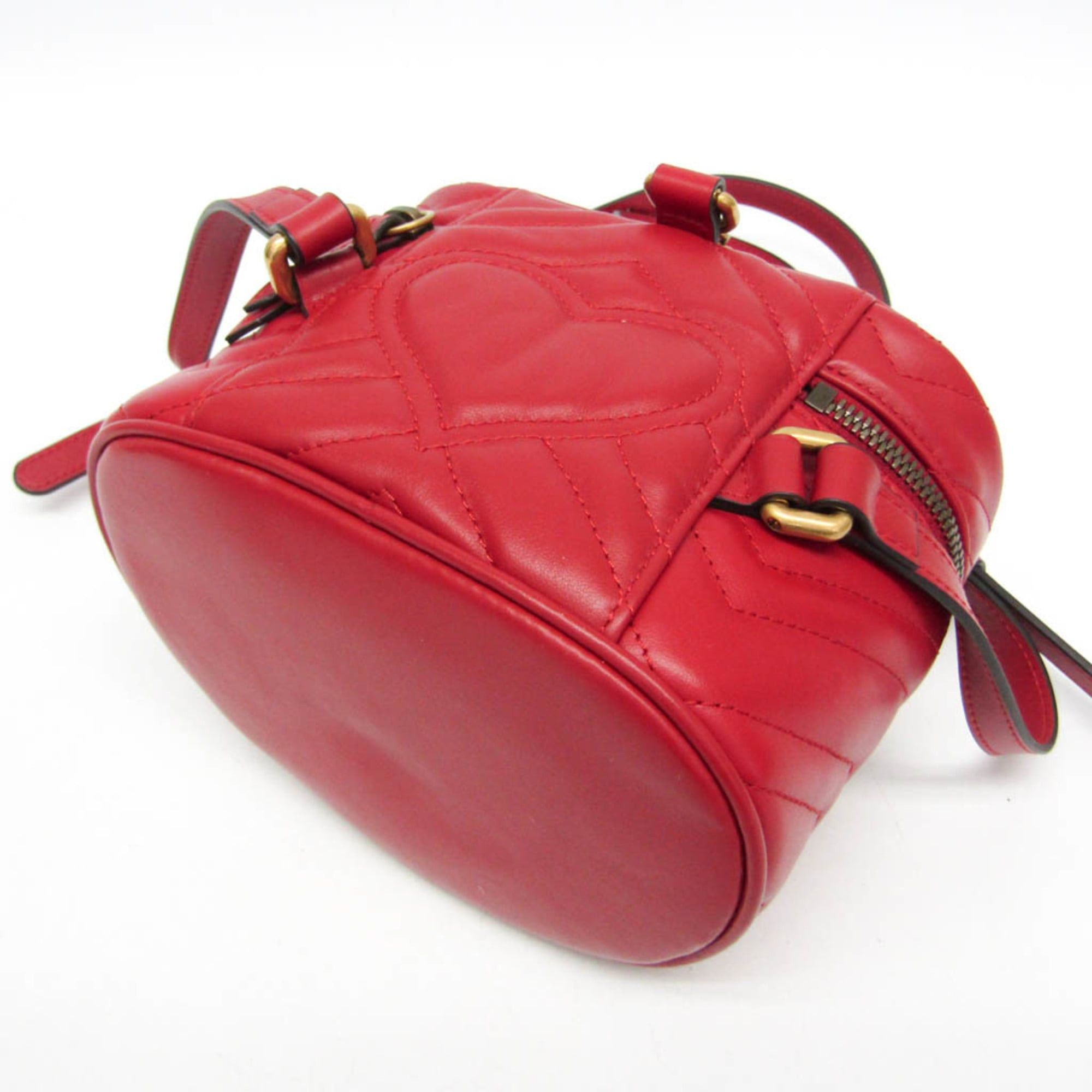 Gucci Gucci GG Marmont Quilting 598594 Women's Leather Backpack Red Color Size ONE SIZE - 4 Thumbnail
