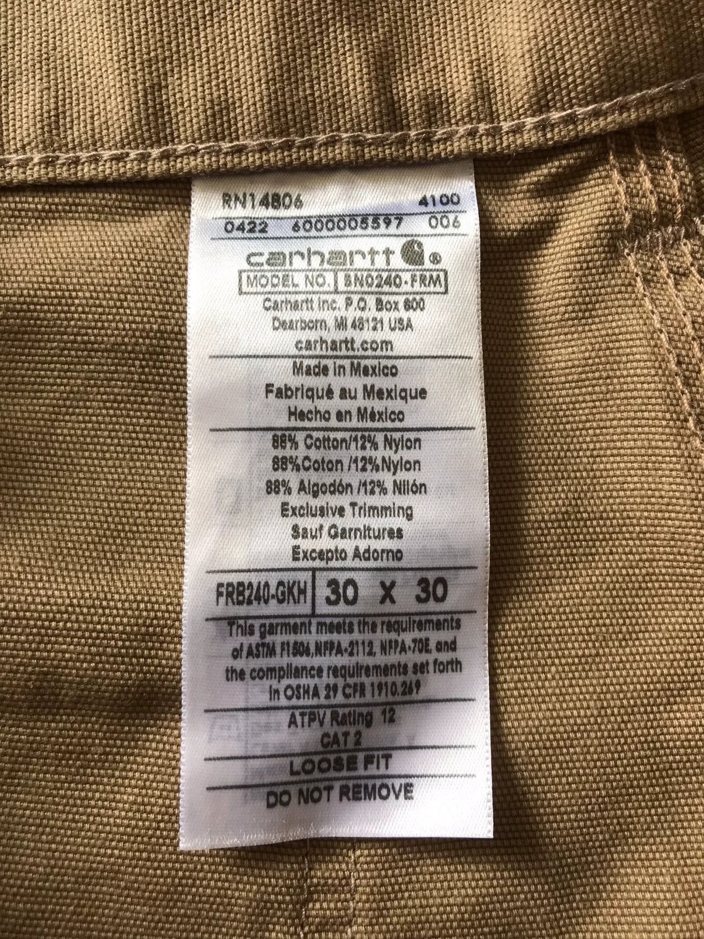 Carhartt Carhartt FRB240 Cargo Work Pants Size US 30 / EU 46 - 9 Thumbnail