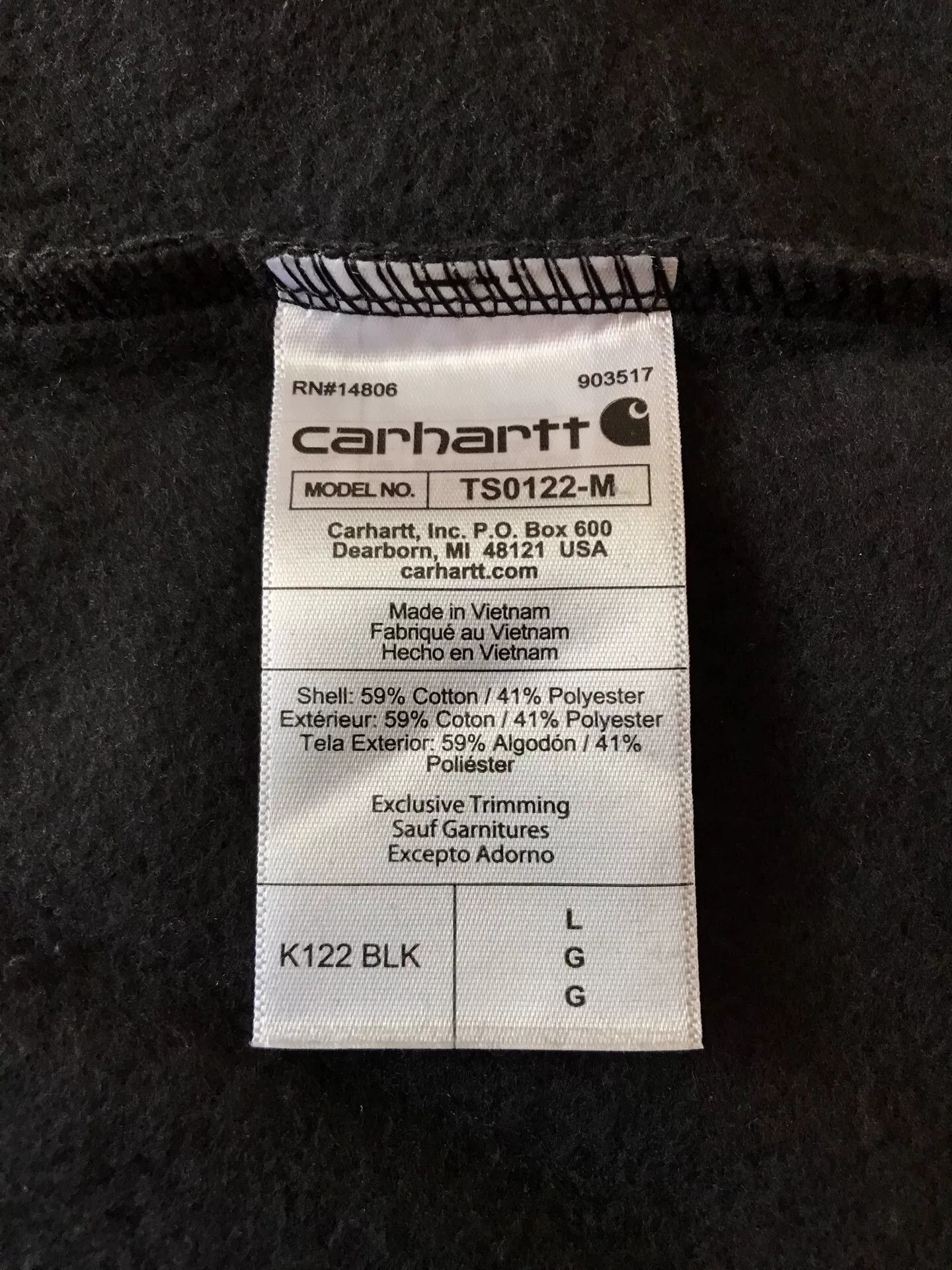 Carhartt Carhartt K122 Black Hooded Zip Sweatshirt Size US L / EU 52-54 / 3 - 8 Thumbnail