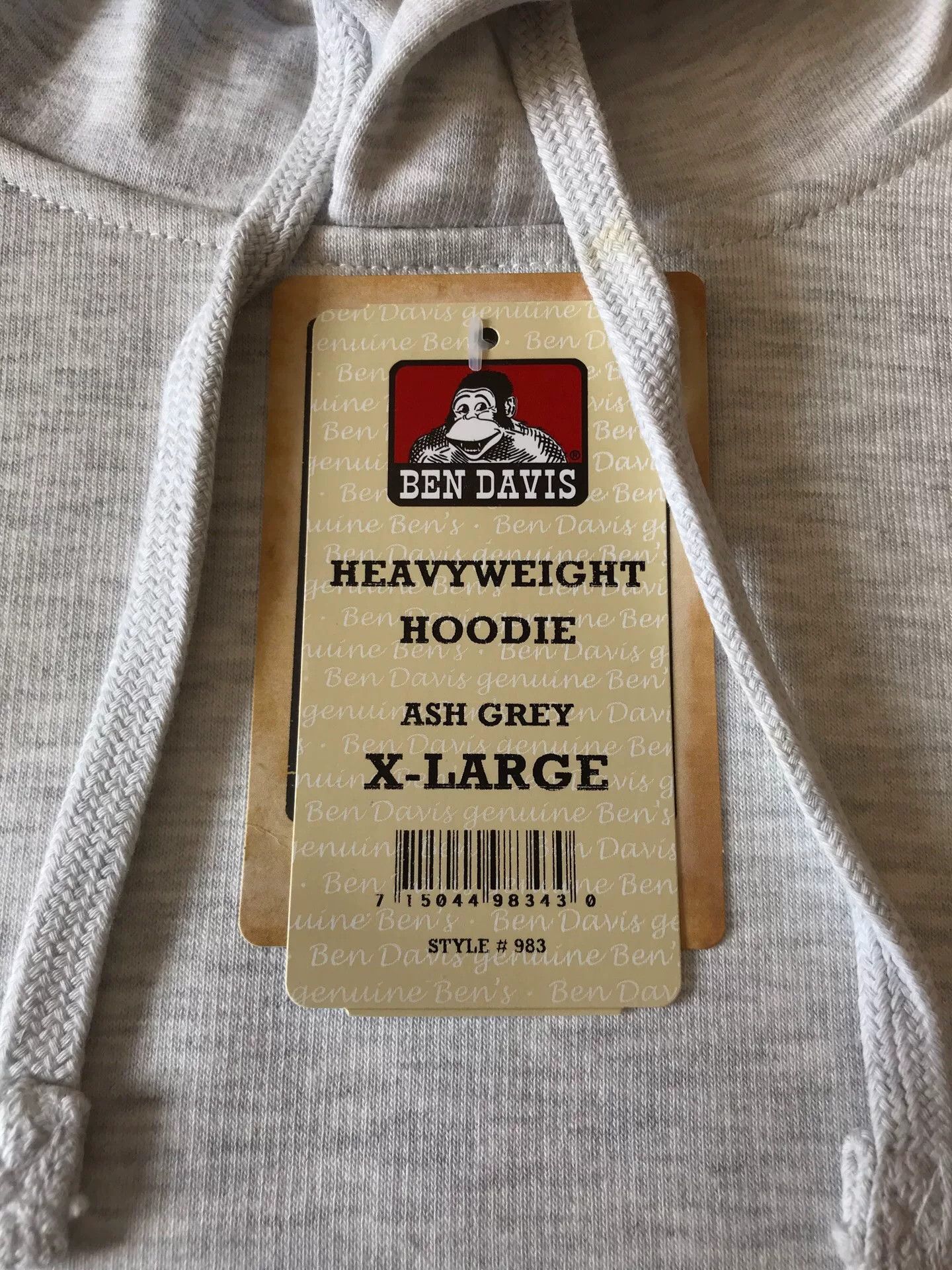 Ben Davis Ben Davis Gray White Hooded Pullover Size US XL / EU 56 / 4 - 8 Thumbnail
