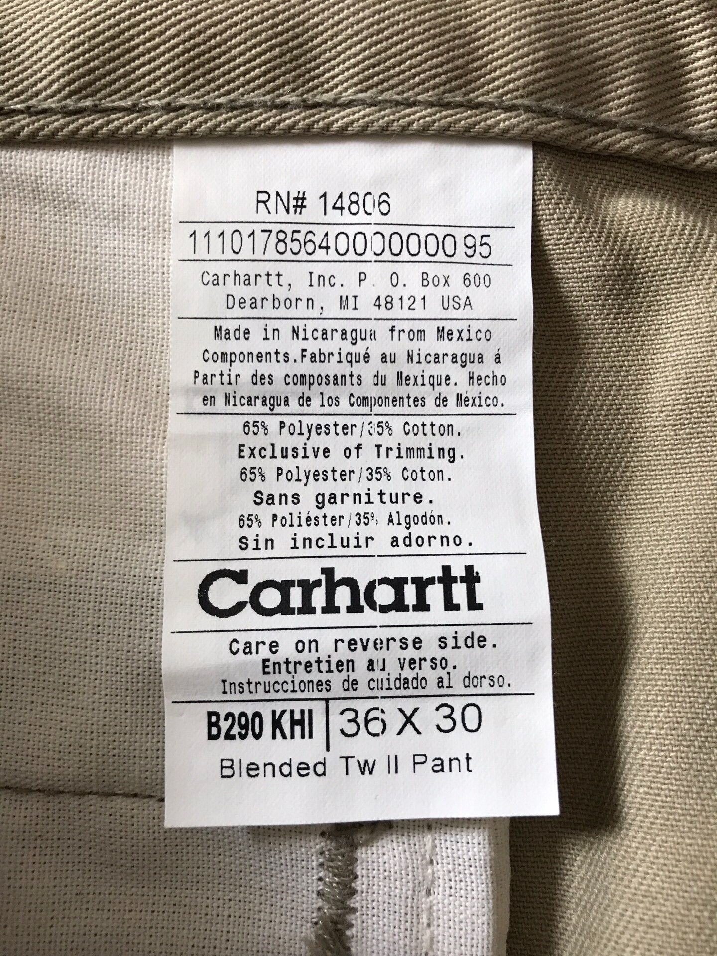 Carhartt Carhartt B290 KHI Khaki Work Pants W36L30 Size US 36 / EU 52 - 9 Thumbnail