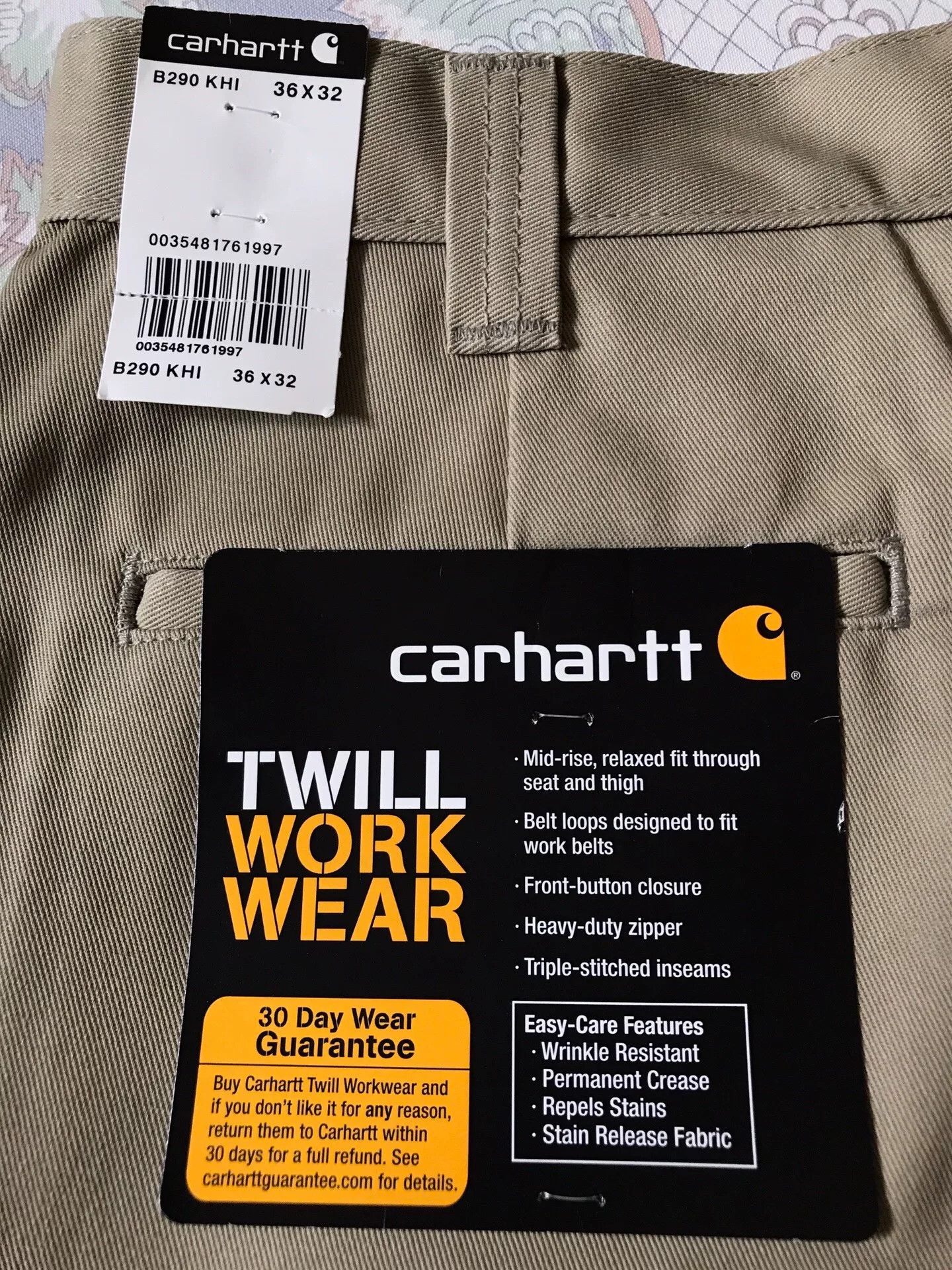 Carhartt Carhartt B290 Khaki W36L32 Work Pants Size US 36 / EU 52 - 8 Thumbnail