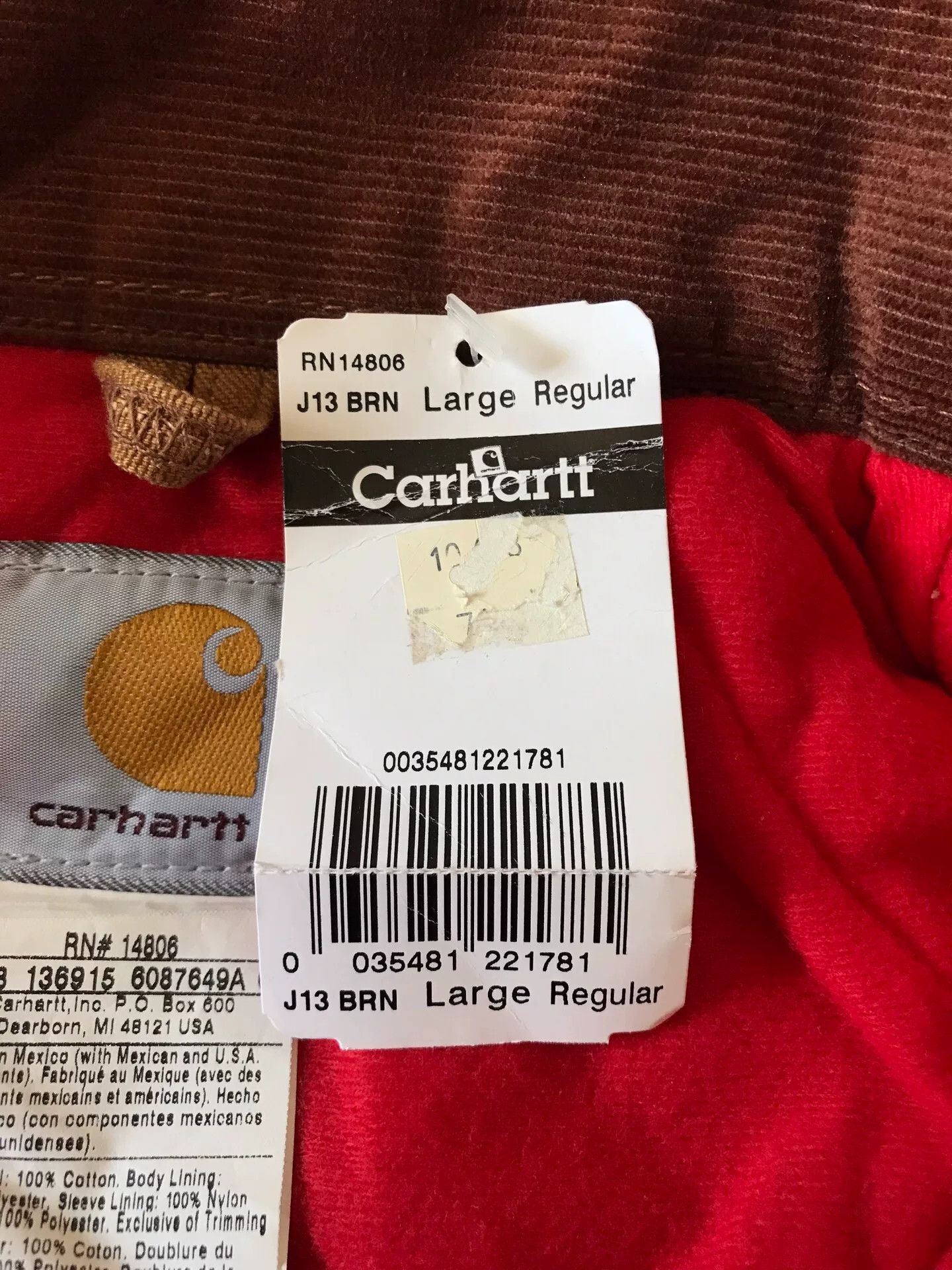 Carhartt Carhartt J13 Brown Canvas Jacket Size US L / EU 52-54 / 3 - 8 Thumbnail