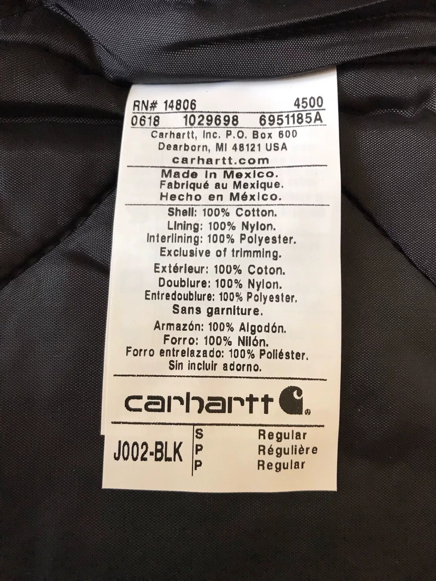 Carhartt Carhartt J002 Black Canvas Work Jacket Size US S / EU 44-46 / 1 - 9 Thumbnail
