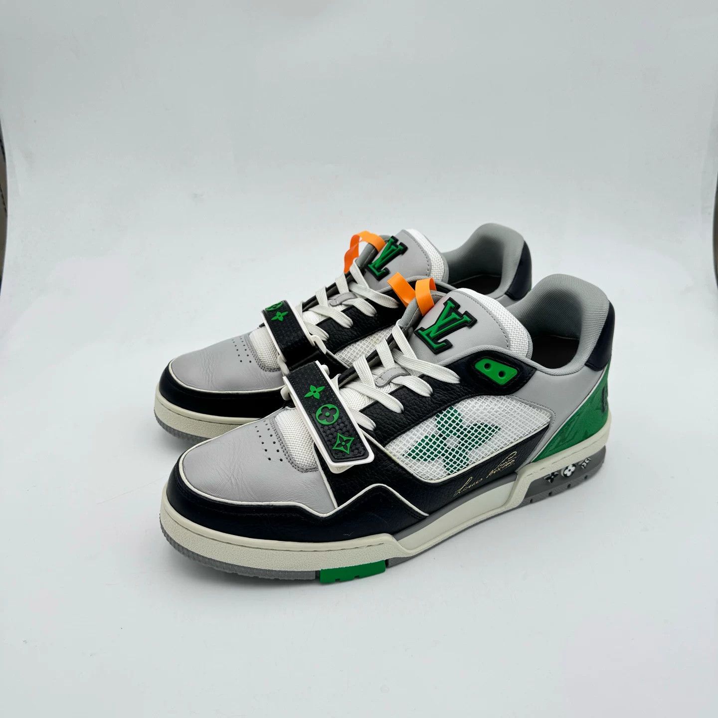 Louis Vuitton LV Black Green Velcro Trainer Size 43 Size US 10 / EU 43 - 2 Thumbnail