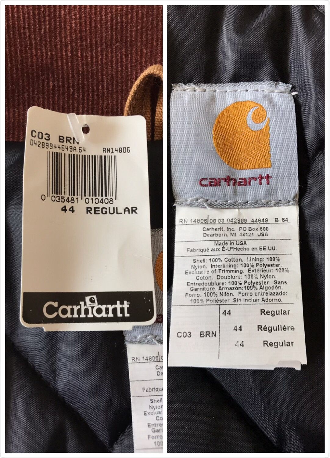 Carhartt Carhartt C03 BRN Canvas Work Jacket Size US S / EU 44-46 / 1 - 9 Thumbnail