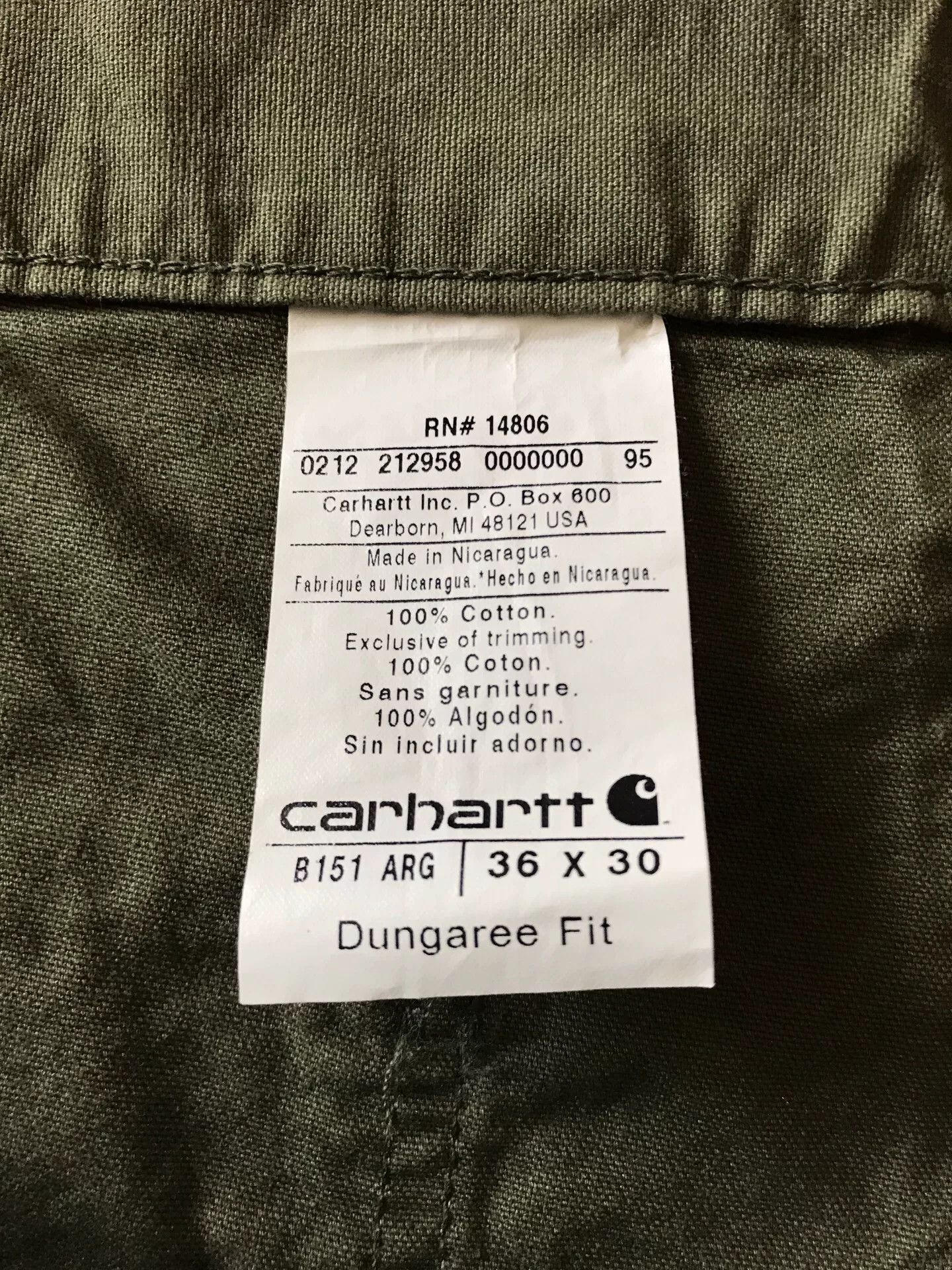 Carhartt Carhartt B151 ARG Canvas Work Pants Size US 36 / EU 52 - 9 Thumbnail