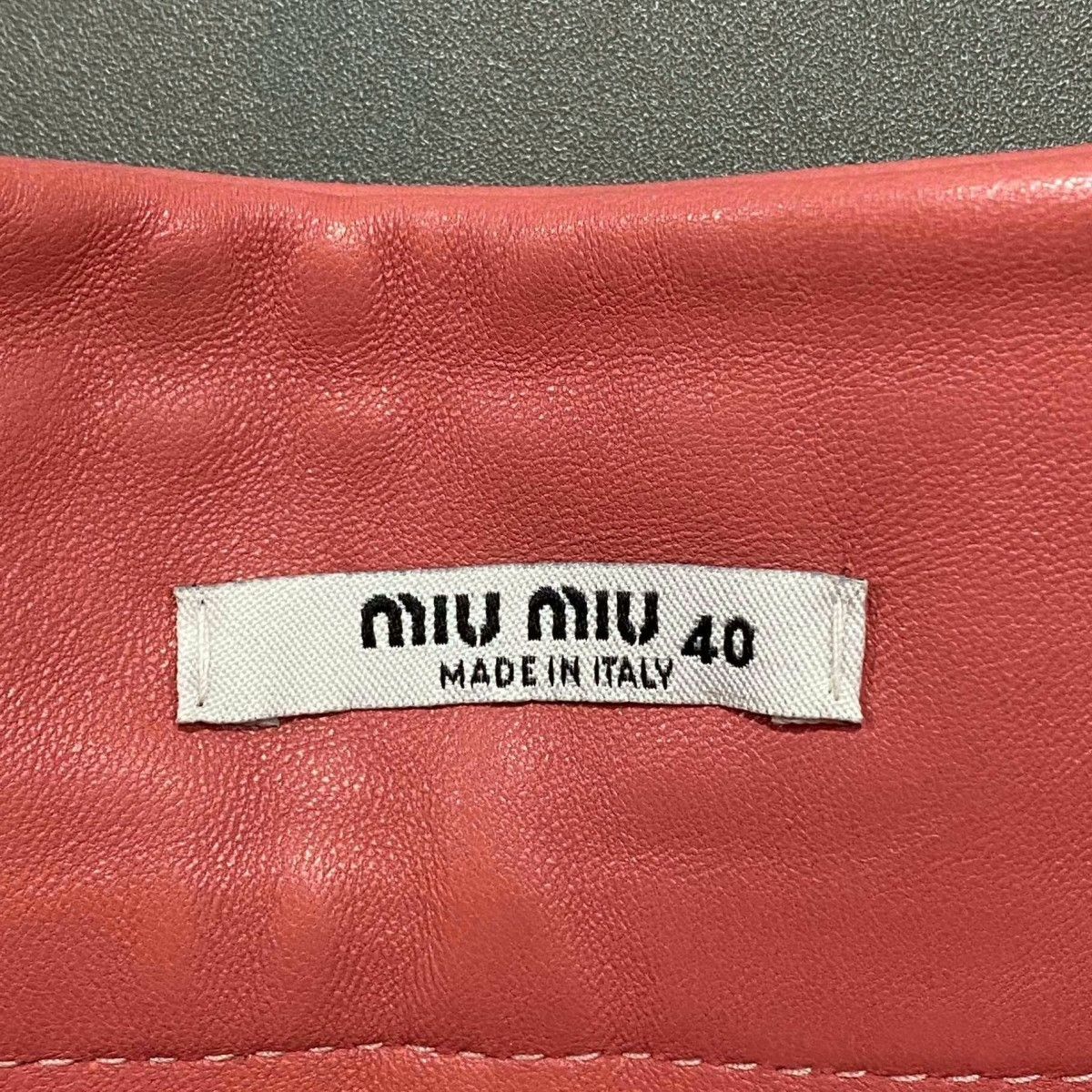 Miu Miu MIUMIU Pink Rivet Leather Skirt Size 40" / US 18 - 4 Thumbnail