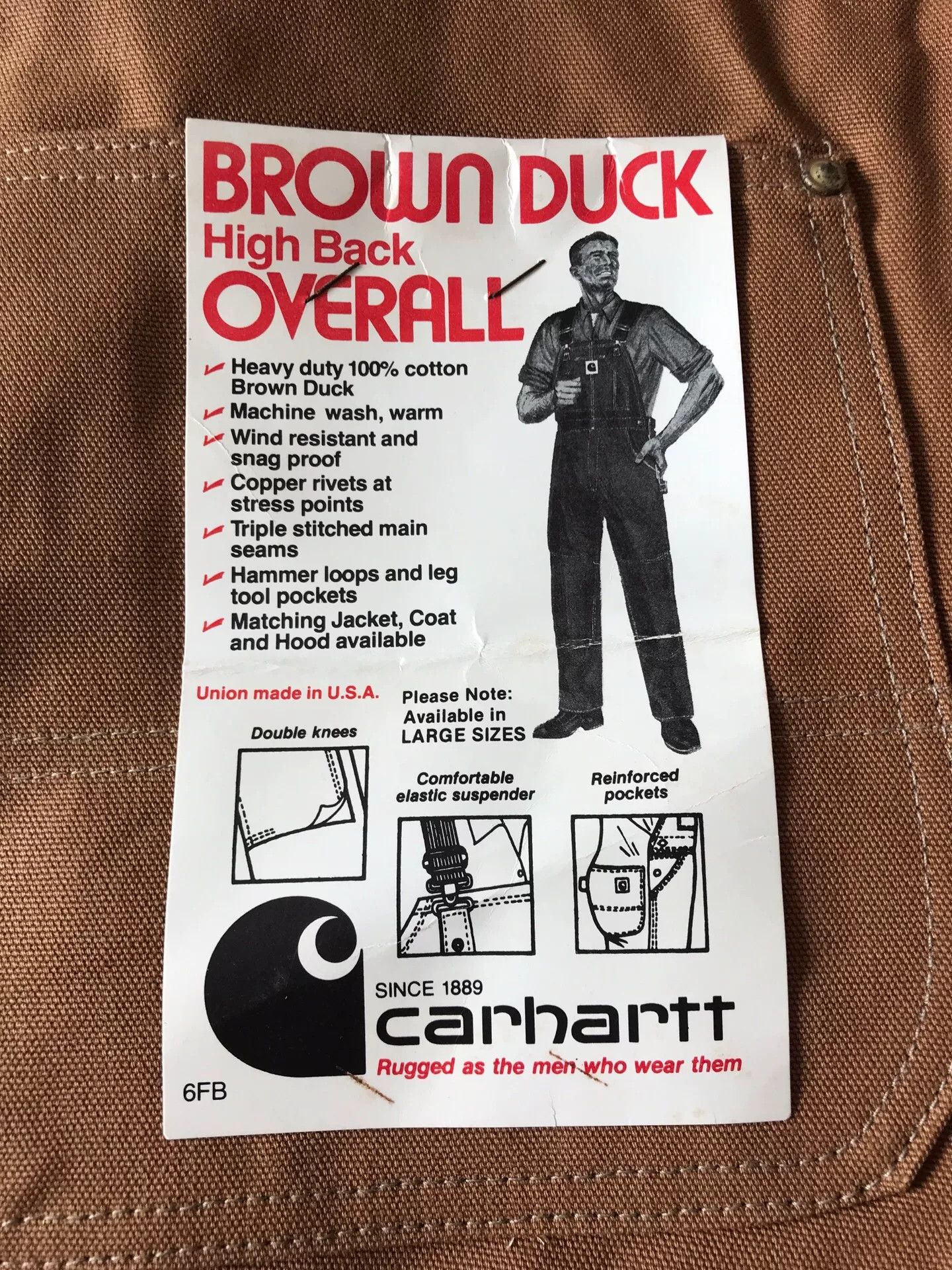 Carhartt 1970s Carhartt Vintage USA Canvas Overalls Size US 38 / EU 54 - 8 Thumbnail