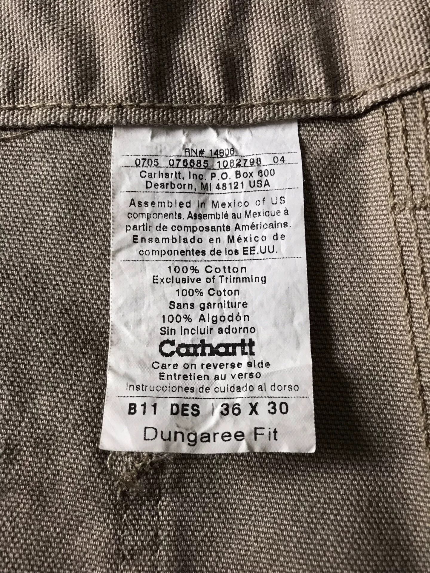Carhartt Carhartt B11 DES Washed Canvas Work Pants Size US 36 / EU 52 - 9 Thumbnail
