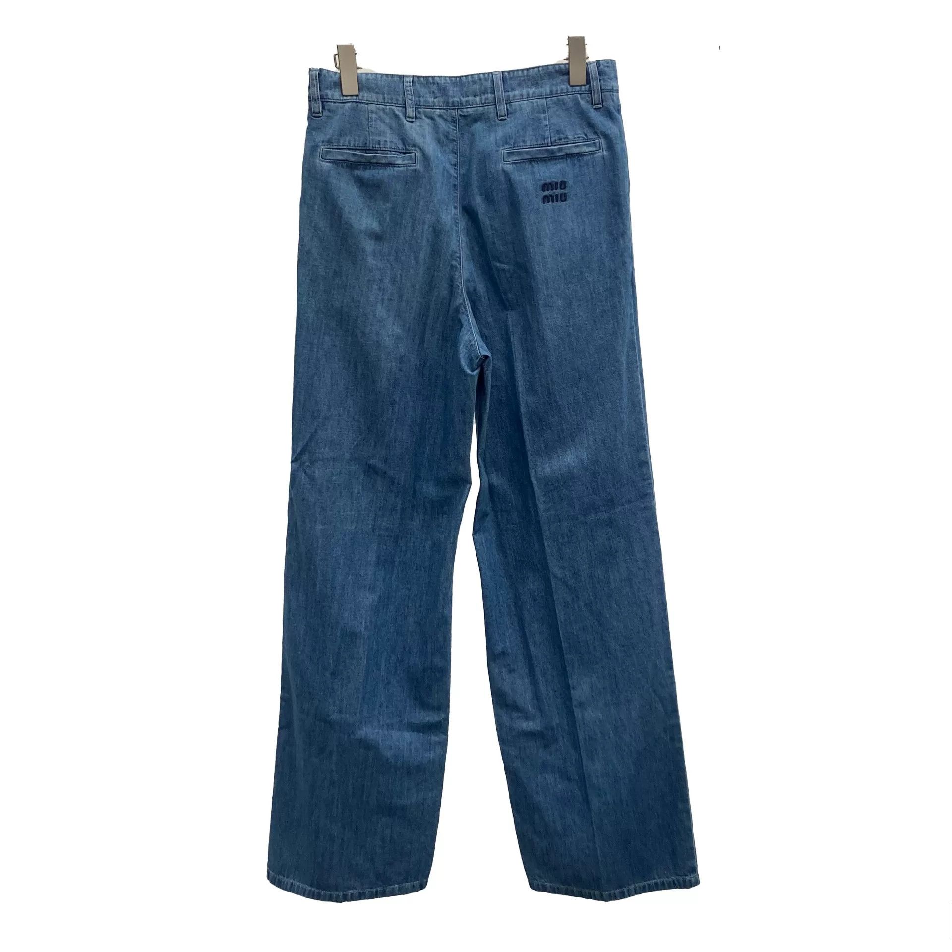 Miu Miu Miu Miu Vintage Blue Straight Jeans Size 38" / US 16 / IT 52 - 2 Thumbnail