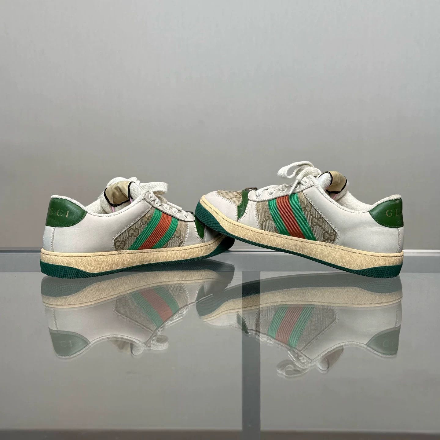 Gucci Gucci Screener GG White Green Sneakers Size US 6 / IT 36 - 6 Thumbnail