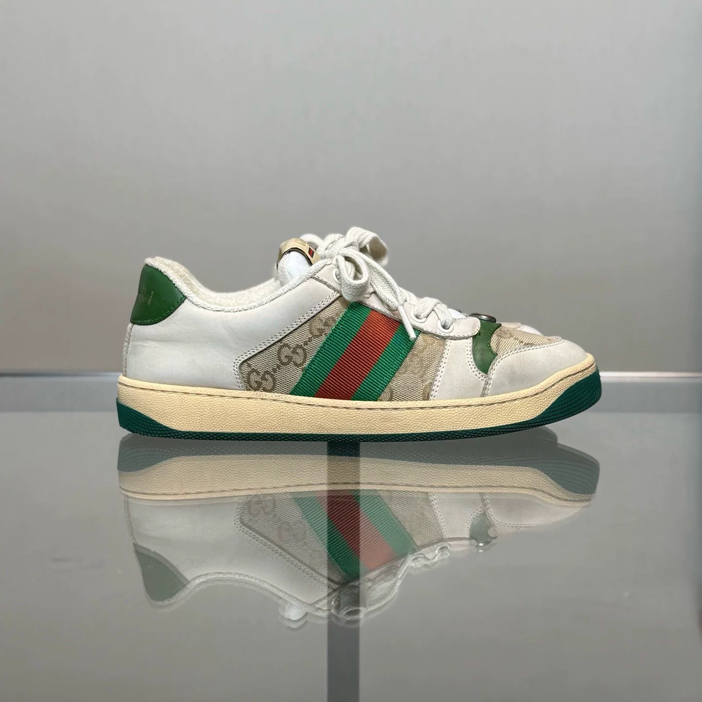 Gucci Gucci Screener GG White Green Sneakers Size US 6 / IT 36 - 3 Thumbnail