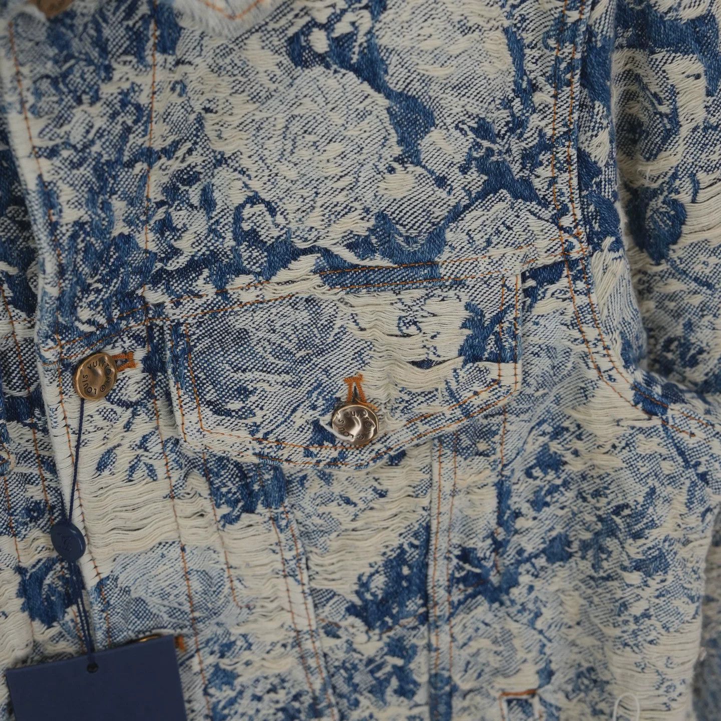 Louis Vuitton Louis Vuitton Distressed Floral Denim Jacket Size US M / EU 48-50 / 2 - 3 Thumbnail