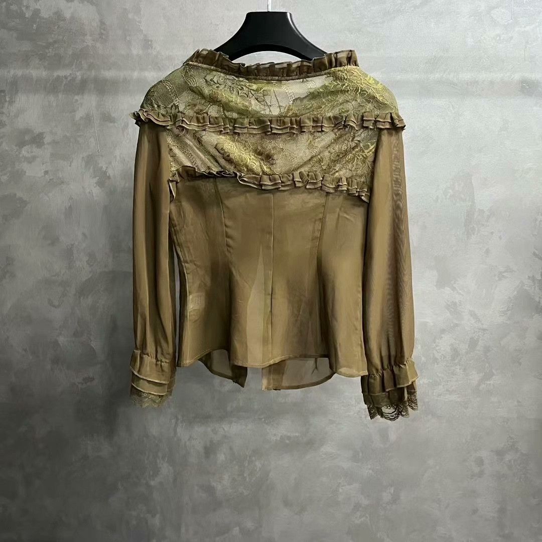 River Island Yellow-Green Spliced Short Casual Top Size M / US 6-8 / IT 42-44 - 2 Thumbnail