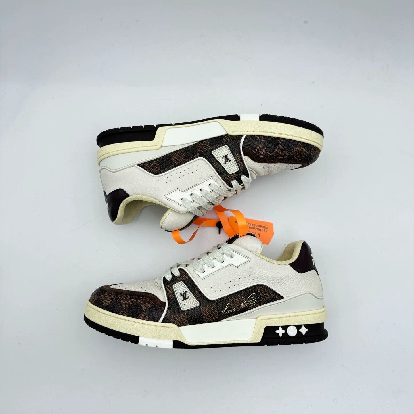 Louis Vuitton LV Trainer White Brown Check Size 7.5/41.5 Size US 8.5 / EU 41-42 - 3 Thumbnail