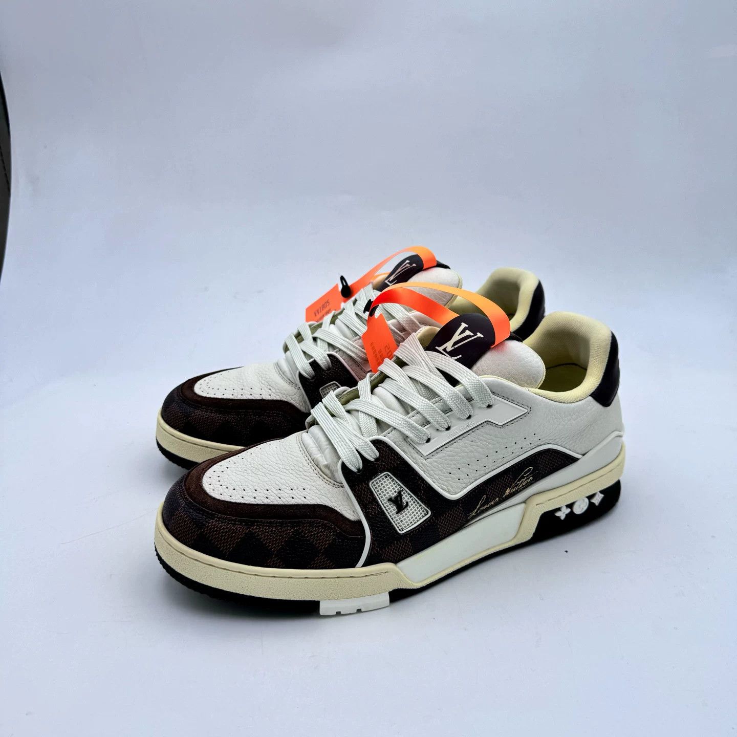 Louis Vuitton LV Trainer White Brown Check Size 7.5/41.5 Size US 8.5 / EU 41-42 - 2 Thumbnail