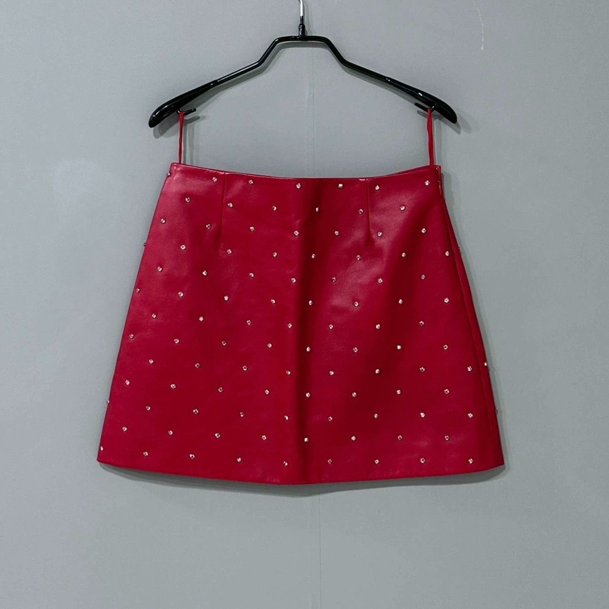 Miu Miu MIUMIU Crystal Leather Skirt Size 40" / US 18 - 2 Thumbnail