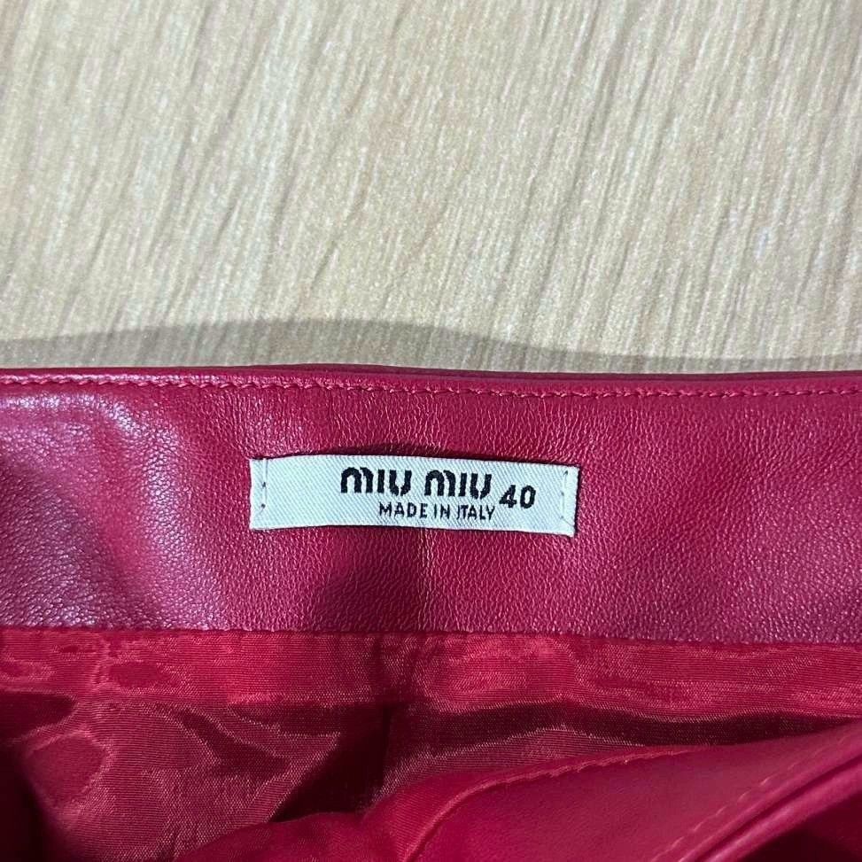 Miu Miu MIUMIU Crystal Leather Skirt Size 40" / US 18 - 4 Thumbnail