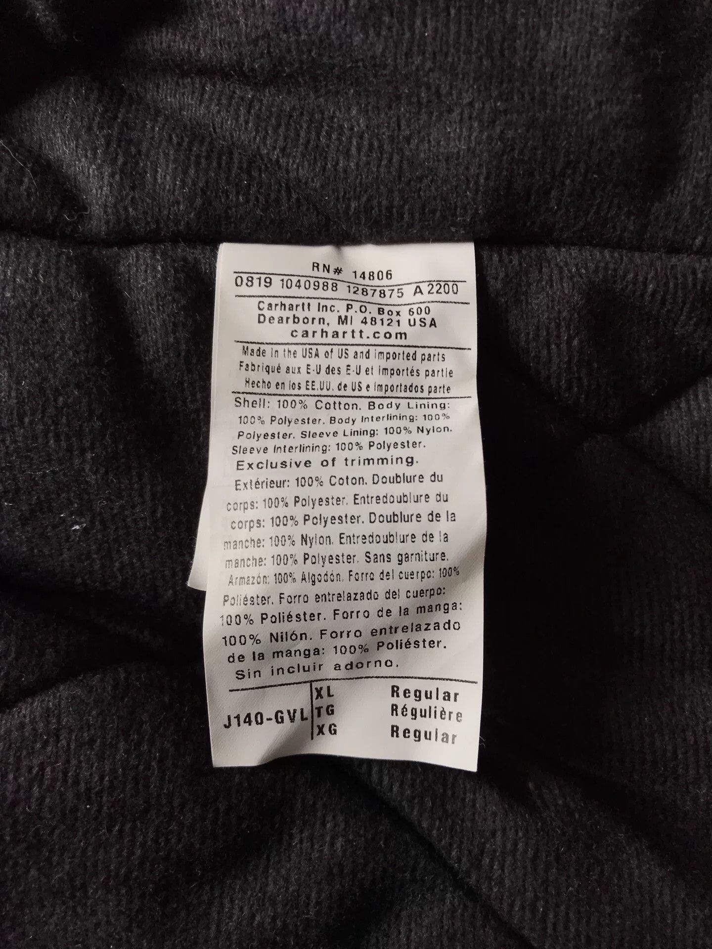 Carhartt Carhartt J140 Hooded Work Jacket Size US XL / EU 56 / 4 - 9 Thumbnail