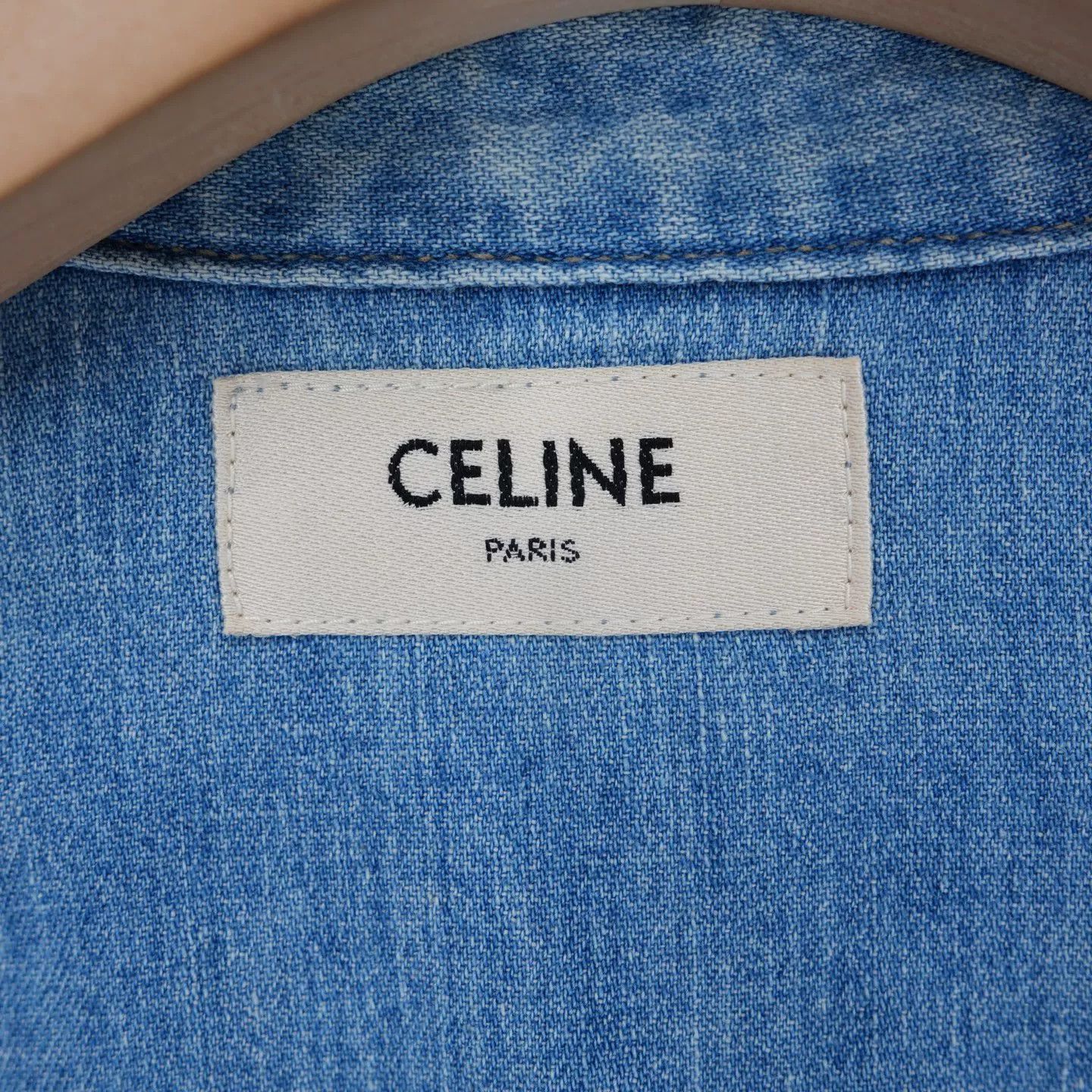 Celine Celine Denim Triomphe Pocket Short Shirt Size XS / US 0-2 / IT 36-38 - 4 Thumbnail