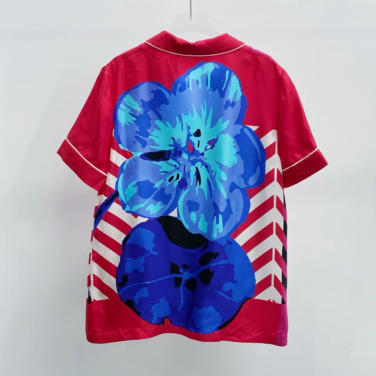 Dior Dior Red Stripe Floral Short-Sleeve Shirt Size XXS / US 00 / IT 34 - 2 Thumbnail