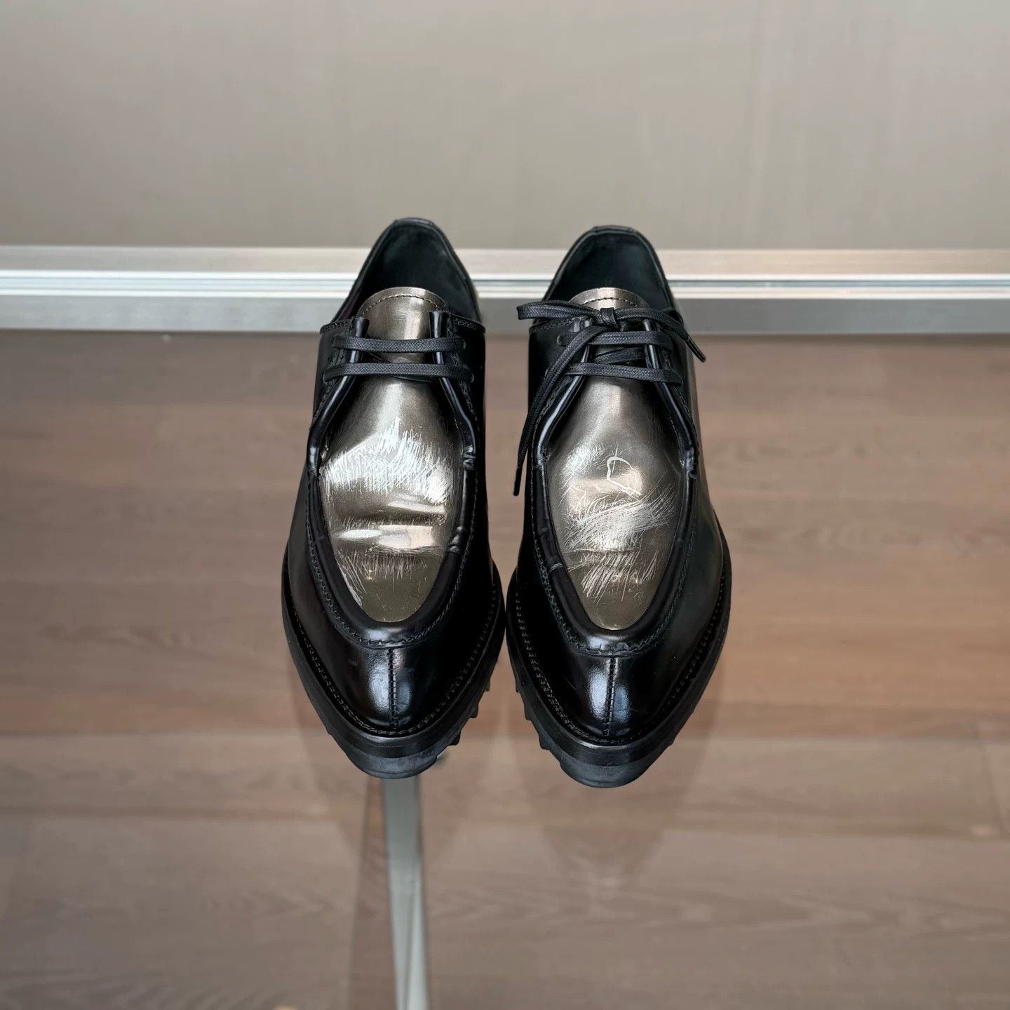 Prada PRADA Pointed Leather Platform Shoes Size US 6 / IT 36 - 2 Thumbnail