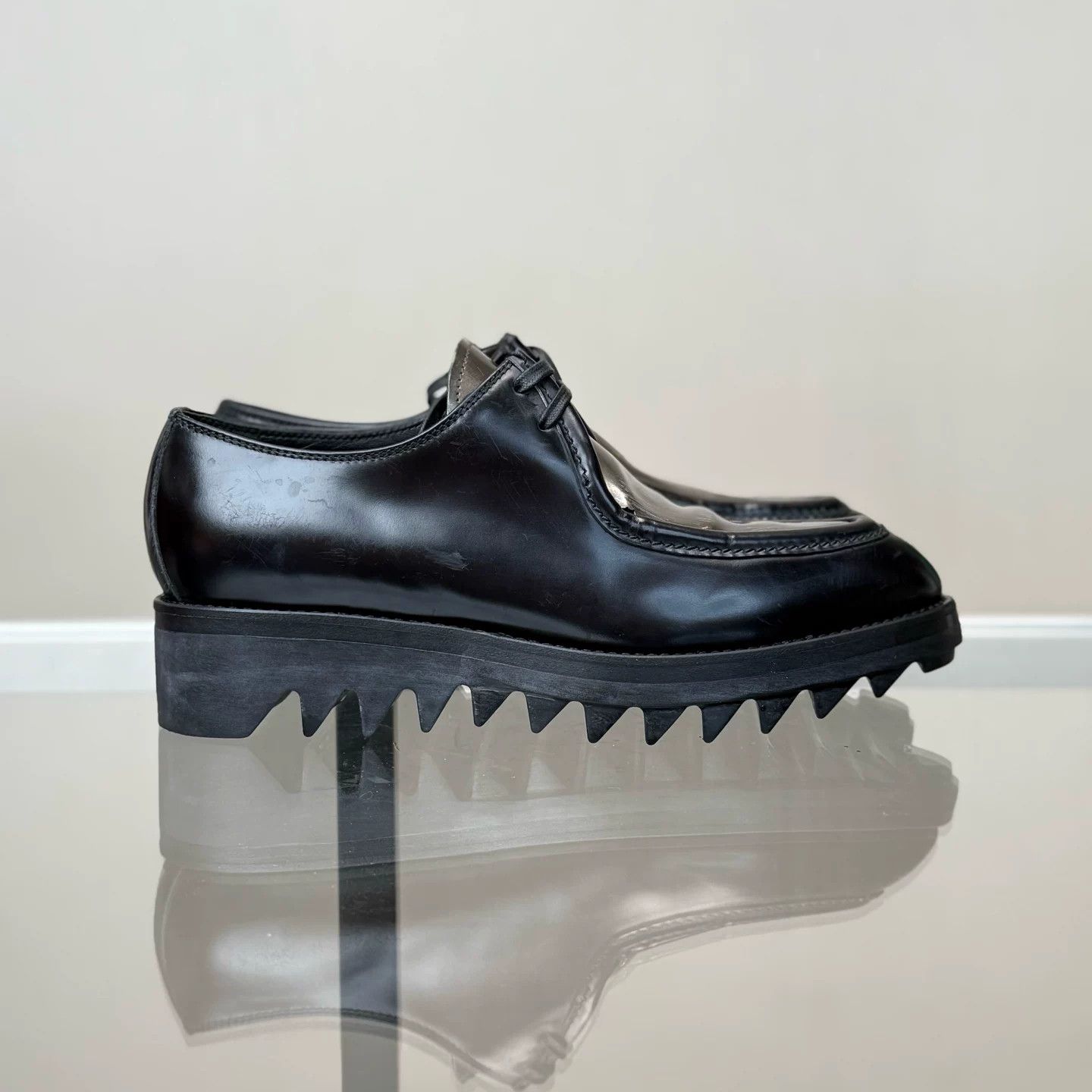 Prada PRADA Pointed Leather Platform Shoes Size US 6 / IT 36 - 5 Thumbnail