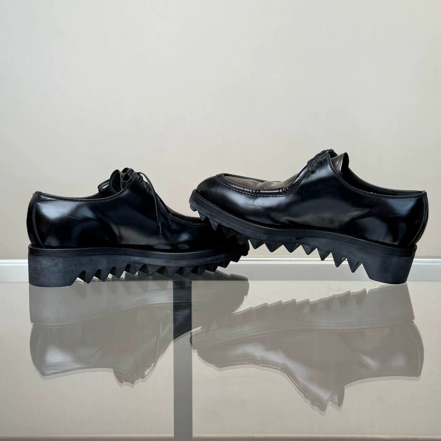 Prada PRADA Pointed Leather Platform Shoes Size US 6 / IT 36 - 6 Thumbnail