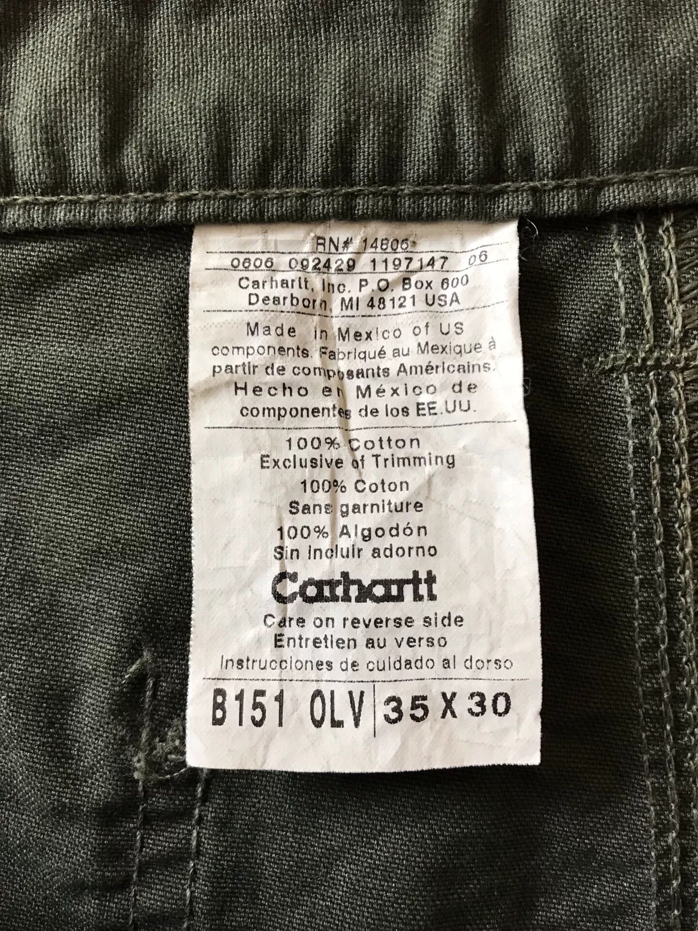 Carhartt Carhartt B151 Canvas Work Pants W35L30 Size US 35 - 9 Thumbnail