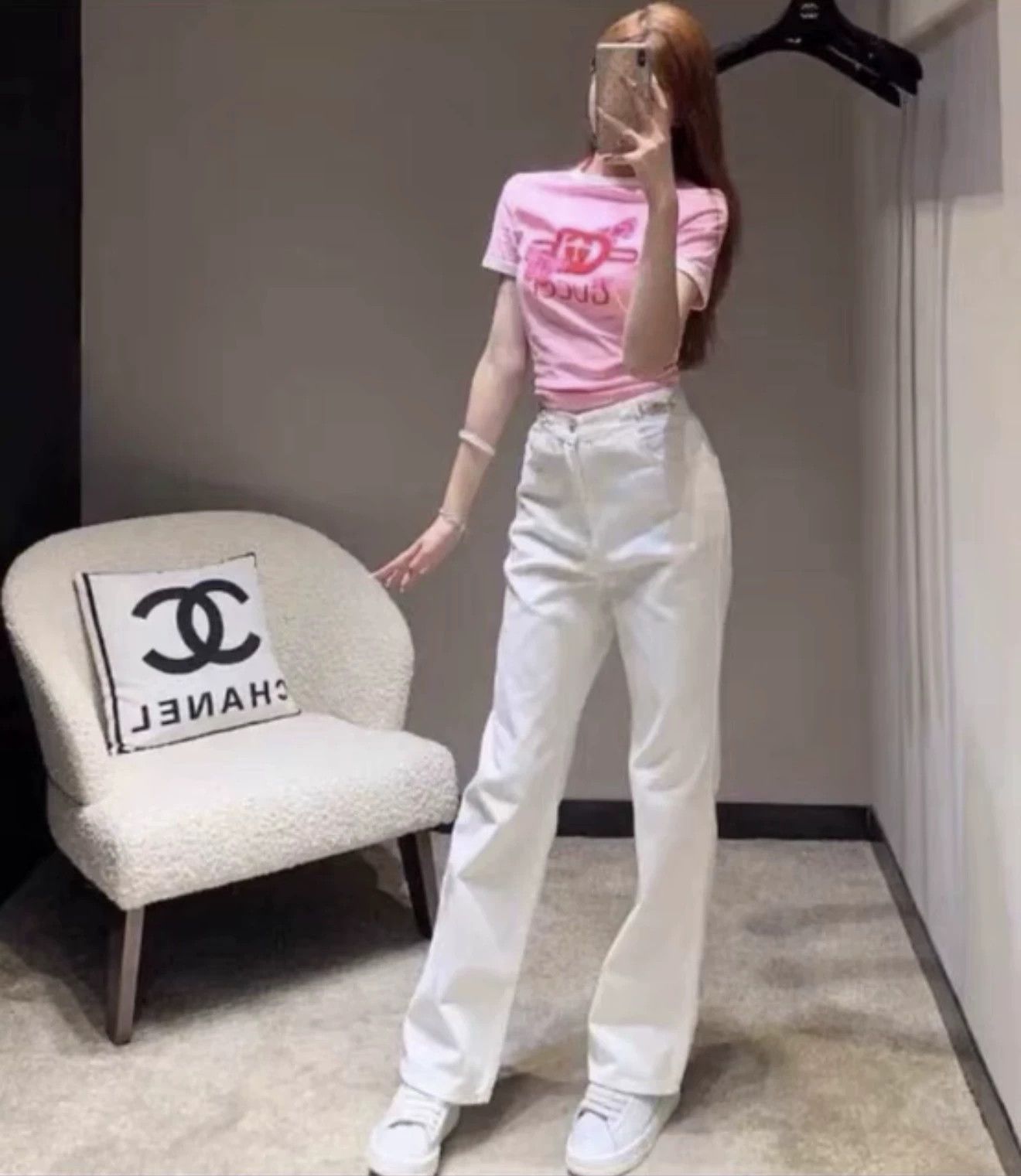Celine CELINE Triomphe Chain White Jeans Size 29" - 7 Thumbnail