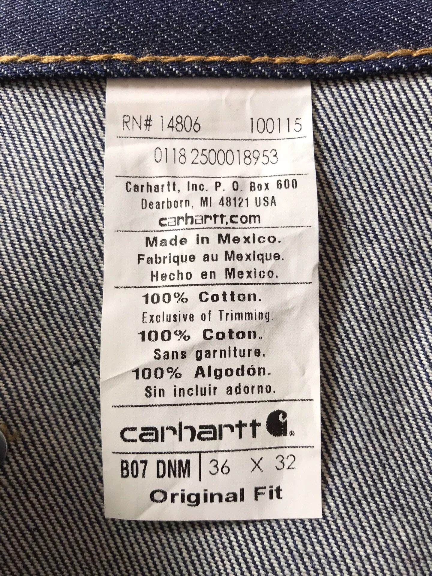 Carhartt Carhartt B07 Raw Denim Jeans W36L32 Size US 36 / EU 52 - 9 Thumbnail