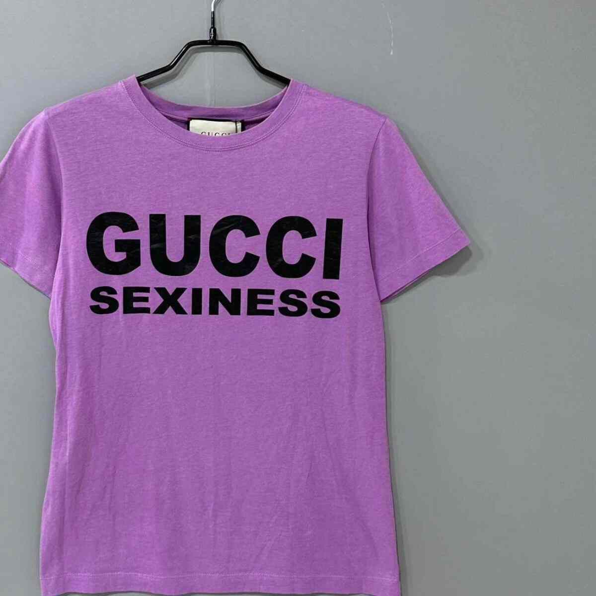 Gucci Gucci Purple Letter Logo Short Sleeve Size S / US 4 / IT 40 - 2 Thumbnail