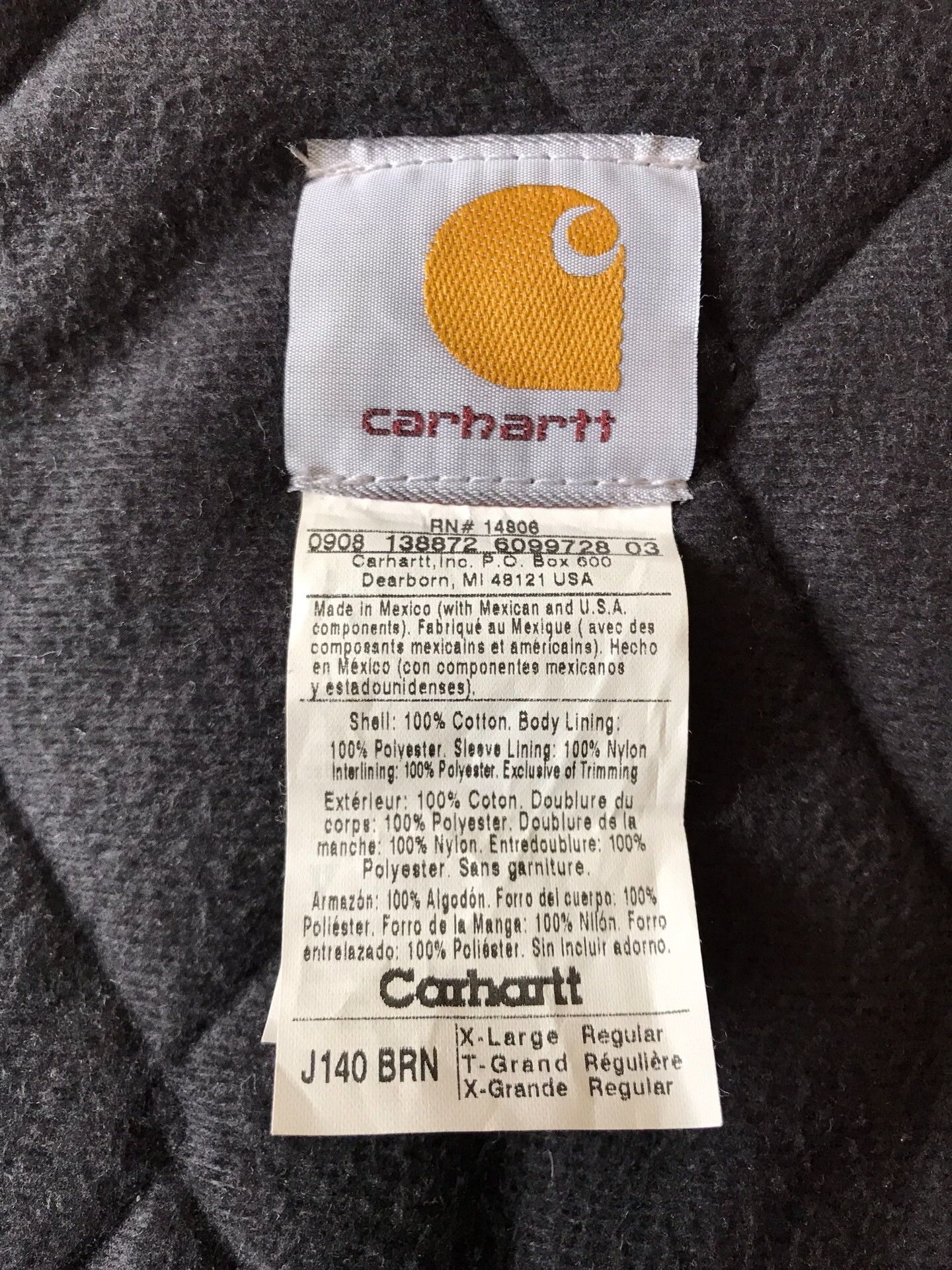 Carhartt Carhartt J140 Brown Hooded Work Jacket Size US XL / EU 56 / 4 - 9 Thumbnail