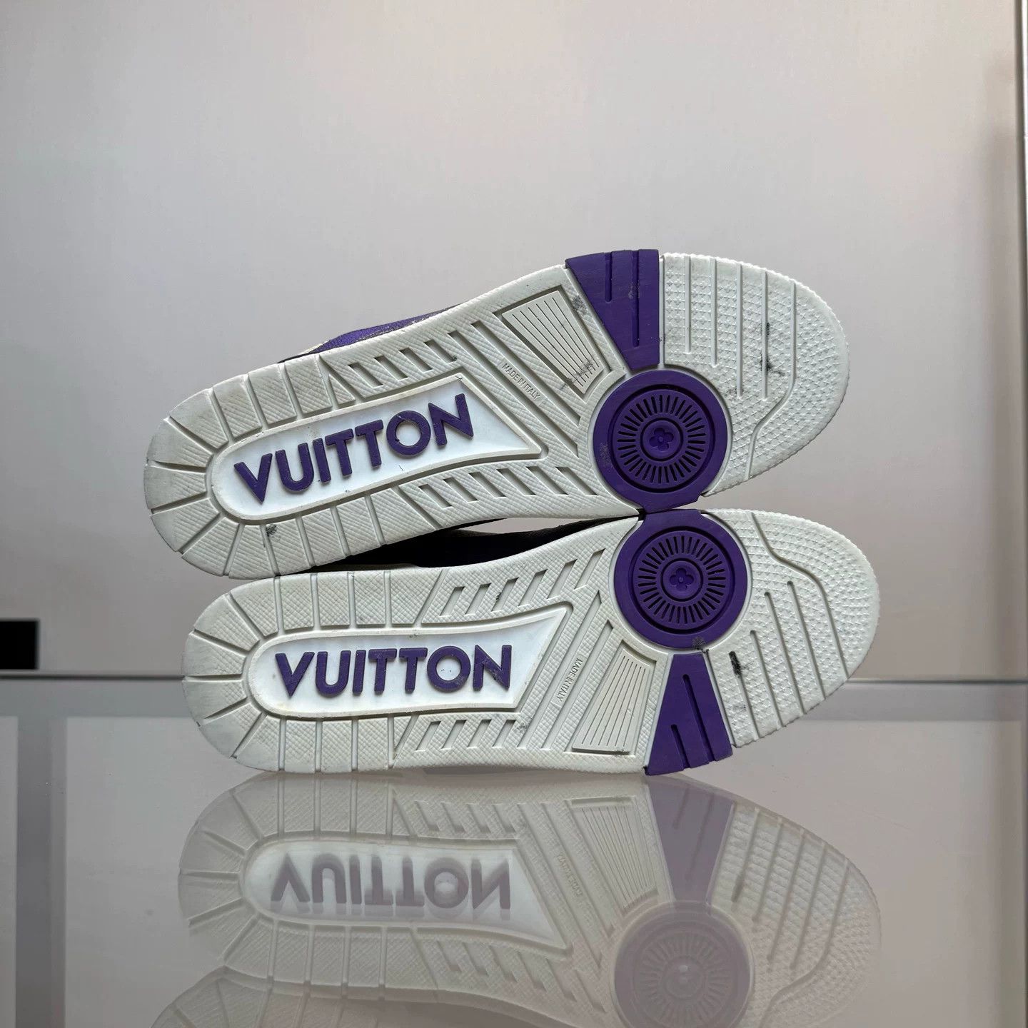 Louis Vuitton Louis Vuitton LV Trainer White Purple Checkerboard Size US 9.5 / EU 42-43 - 7 Thumbnail