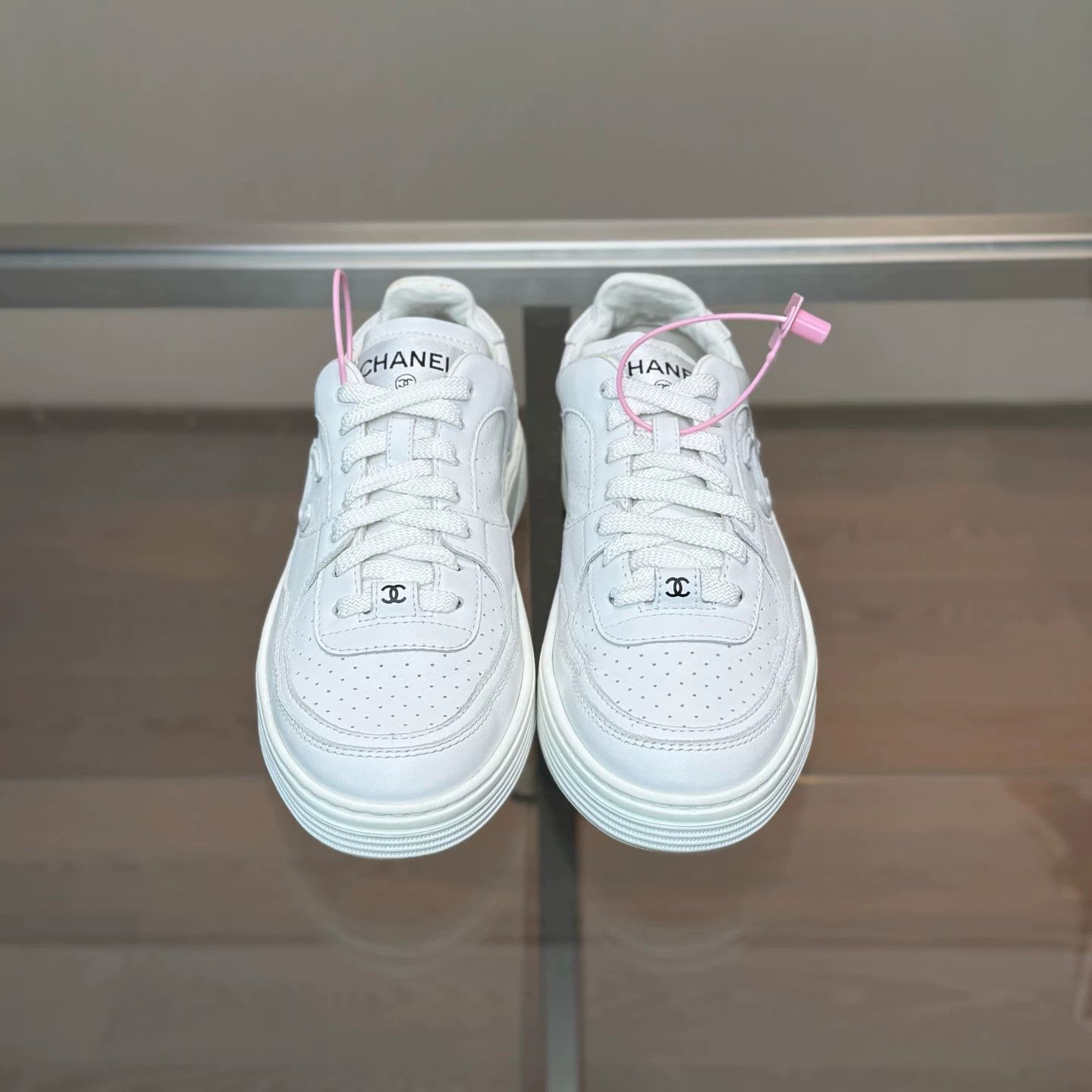 Chanel CHANEL 23A Double C Logo White Sneakers Size US 5.5 / IT 35.5 - 2 Thumbnail