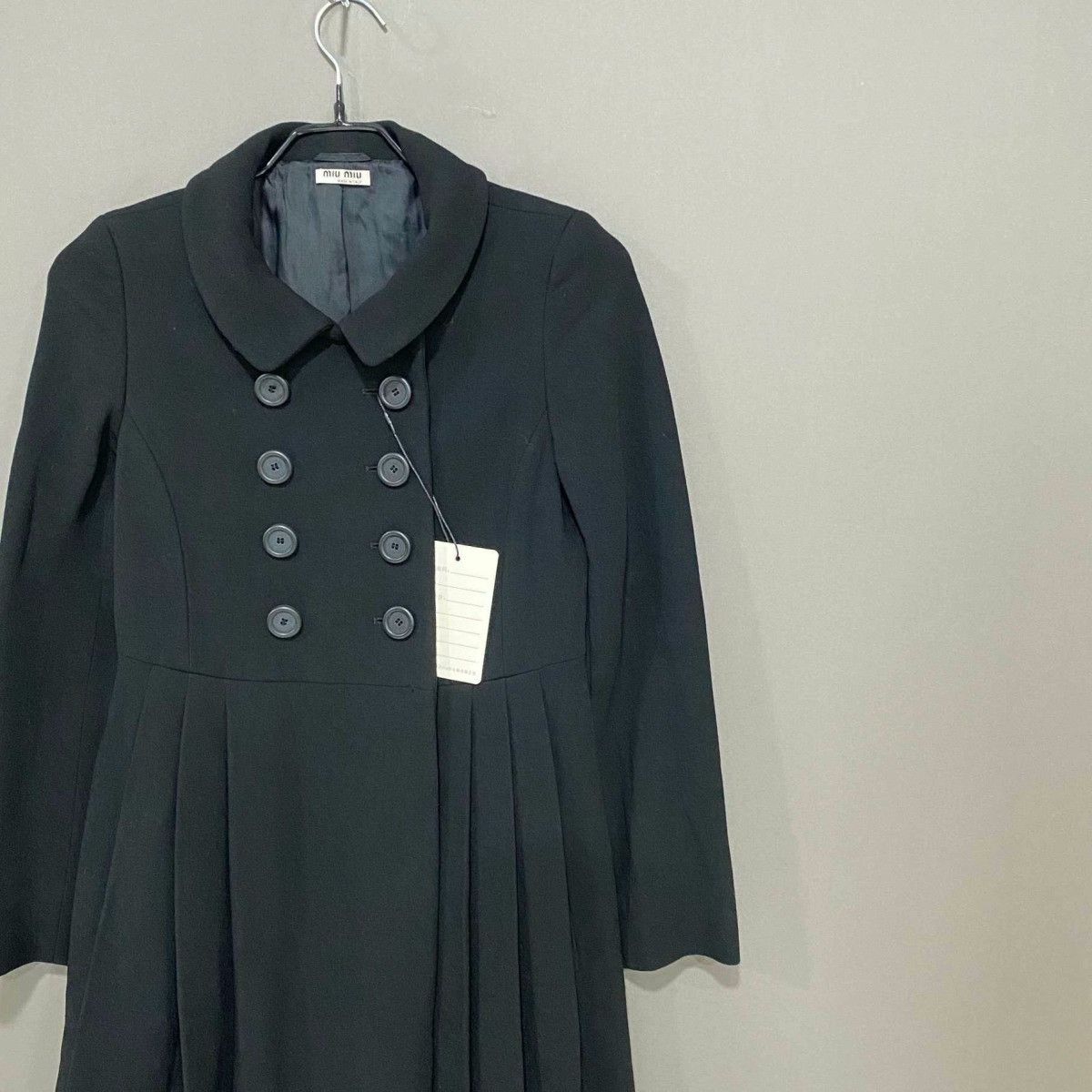 Miu Miu Miumiu Black Double-Breasted Long Coat Size XS / US 0-2 / IT 36-38 - 2 Thumbnail