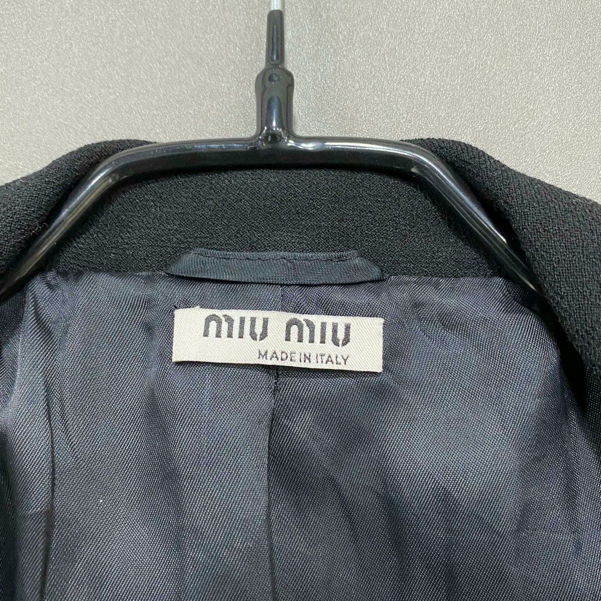 Miu Miu Miumiu Black Double-Breasted Long Coat Size XS / US 0-2 / IT 36-38 - 4 Thumbnail