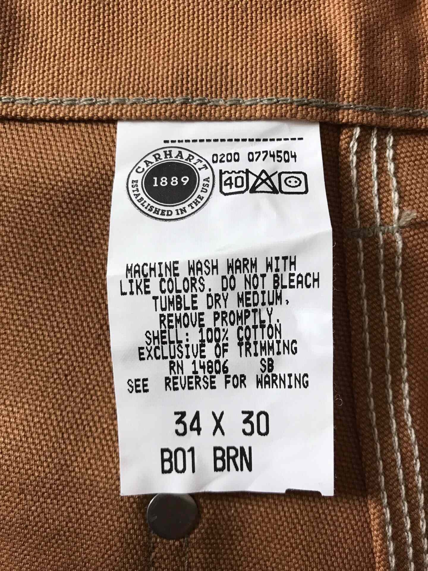 Carhartt Carhartt B01 BRN Canvas Work Pants W34L30 Size US 34 / EU 50 - 9 Thumbnail