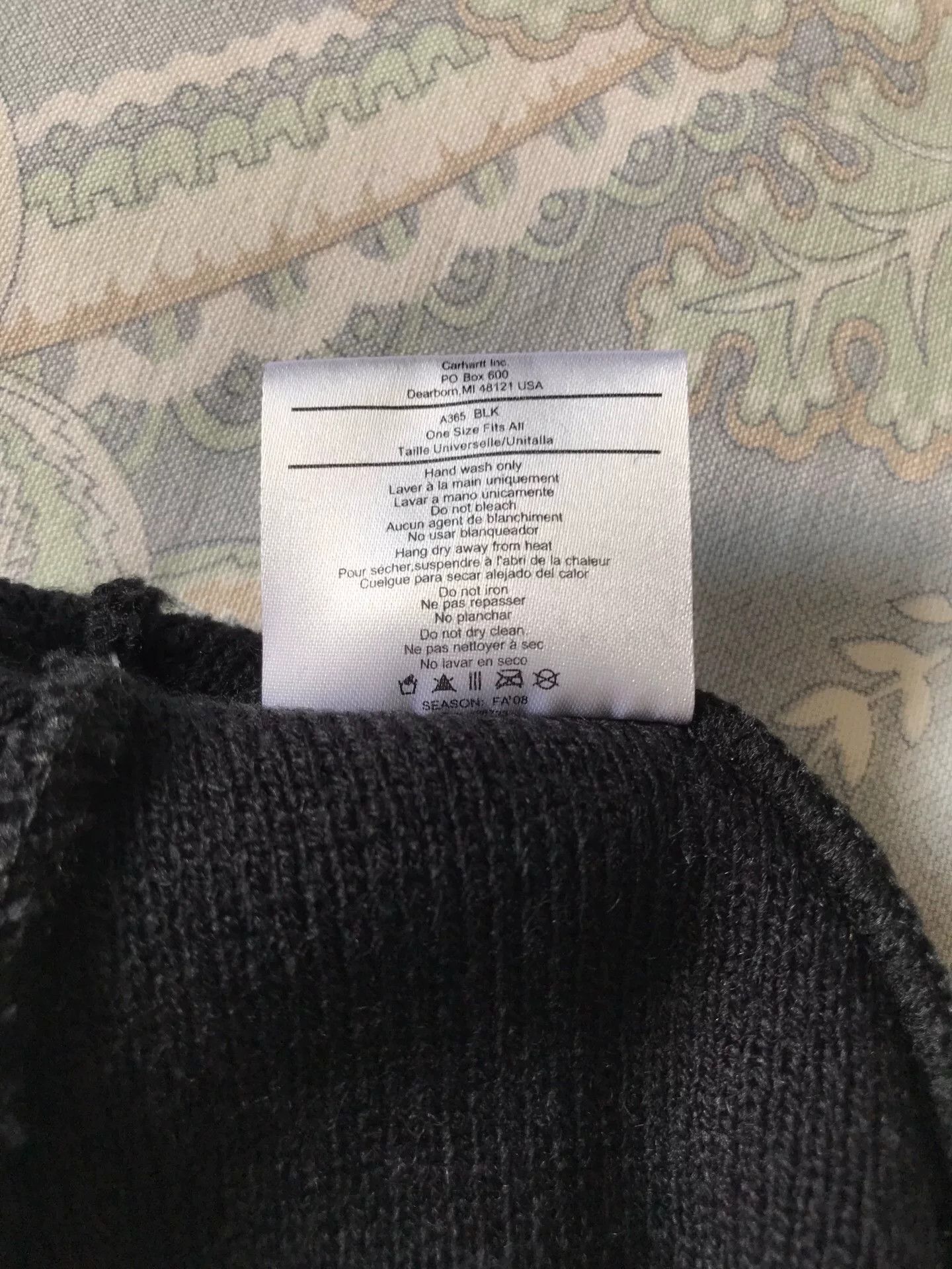 Carhartt Carhartt A365 Black Knit Beanie Size ONE SIZE - 6 Thumbnail