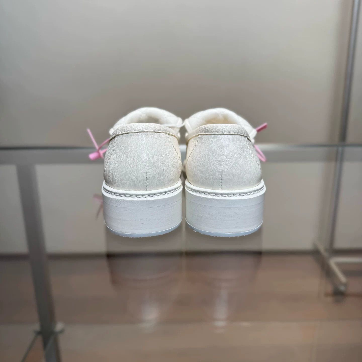 Chanel Chanel White CC Gold Buckle Loafers Size US 4.5 / IT 34.5 - 4 Thumbnail