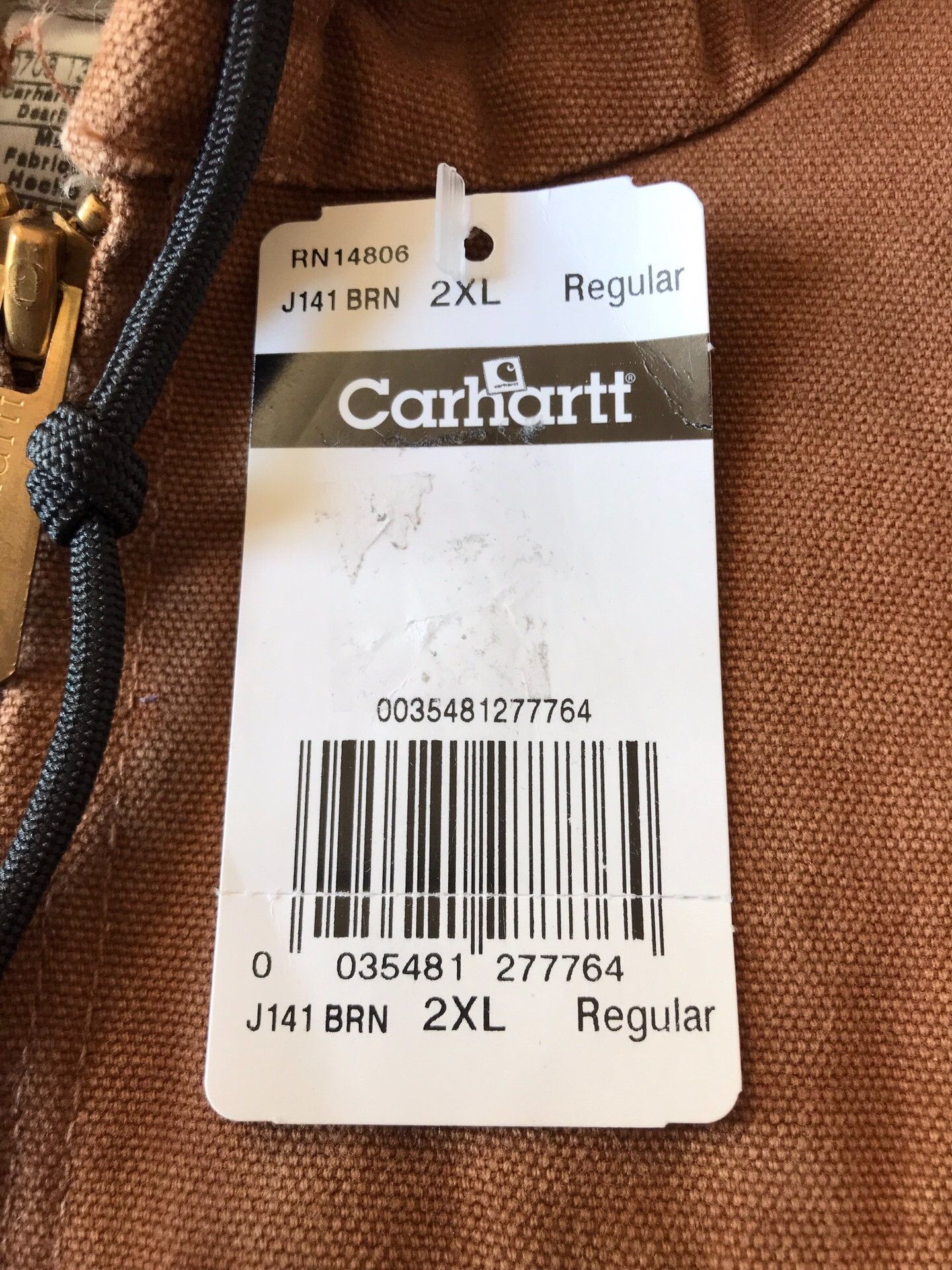 Carhartt Carhartt J141 Brown Hooded Canvas Jacket Size US XXL / EU 58 / 5 - 8 Thumbnail