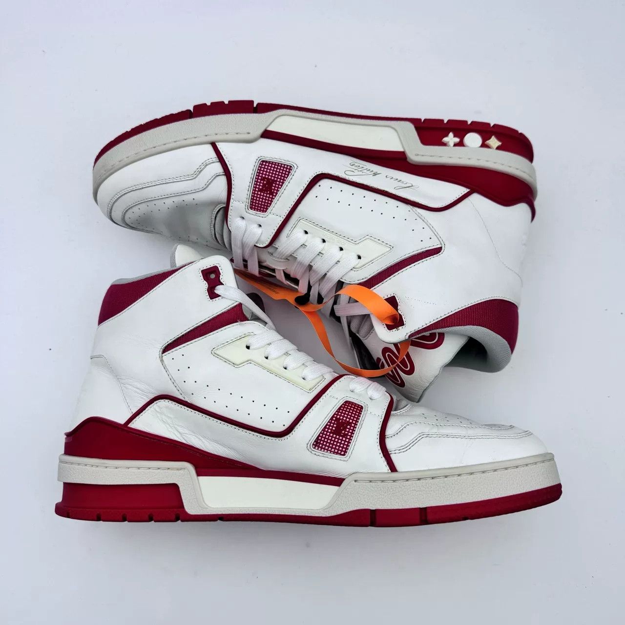 Louis Vuitton LV White Red High-Top Trainer Sneakers Size US 9 / EU 42 - 3 Thumbnail
