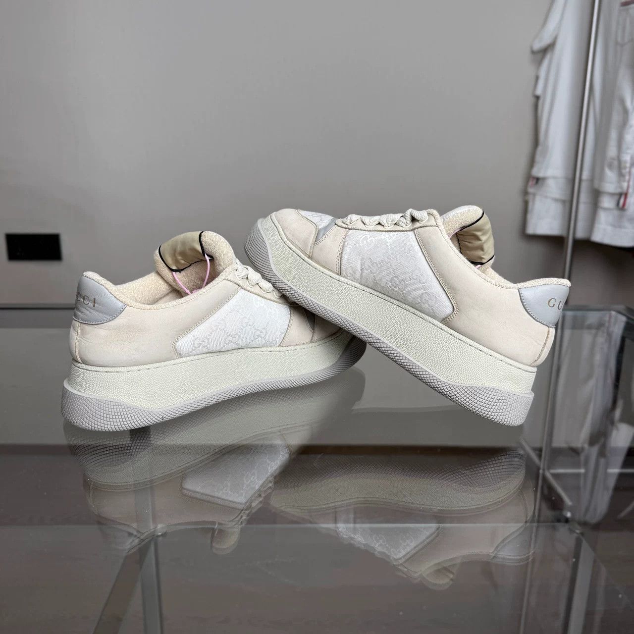 Gucci Gucci Gray White Sneakers Size US 11.5 / EU 44-45 - 4 Thumbnail