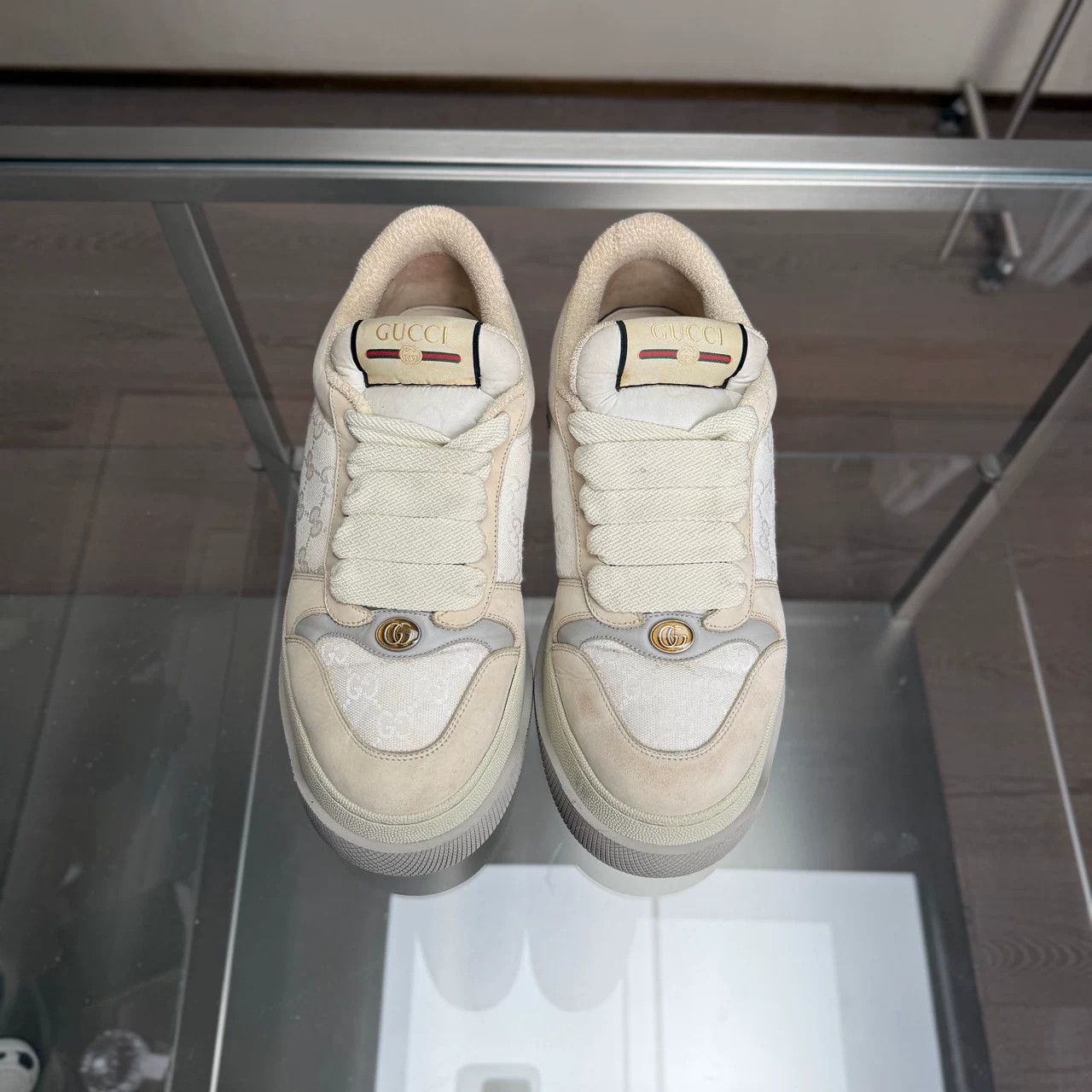 Gucci Gucci Gray White Sneakers Size US 11.5 / EU 44-45 - 8 Thumbnail
