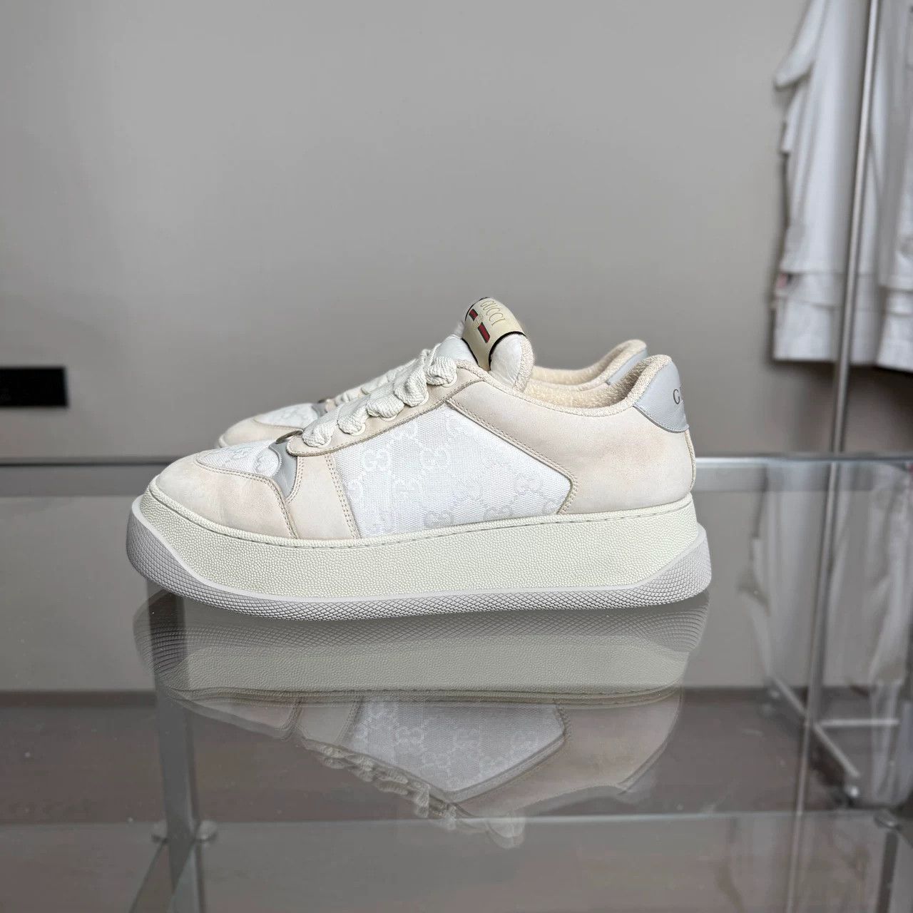 Gucci Gucci Gray White Sneakers Size US 11.5 / EU 44-45 - 2 Thumbnail